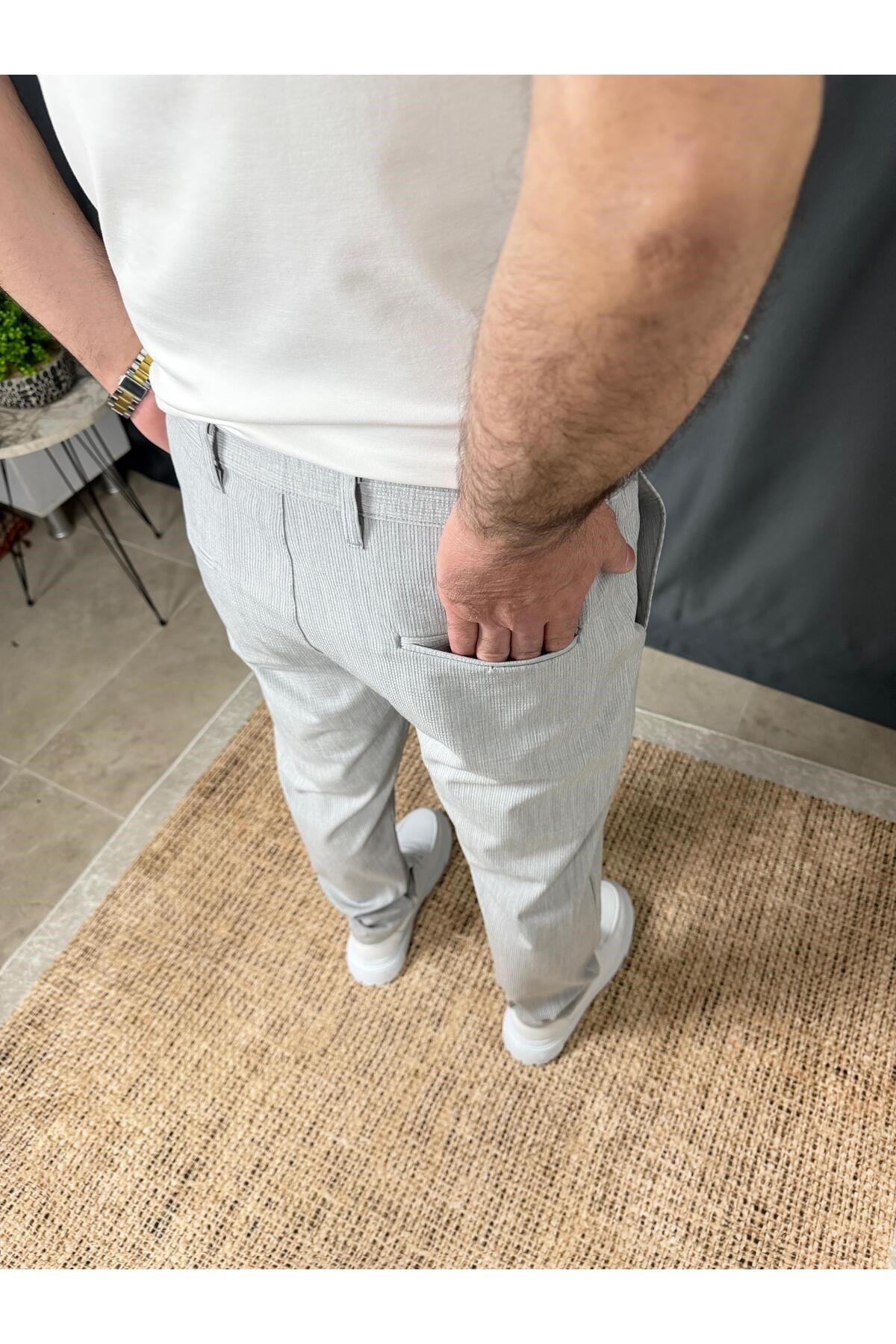 BELİ BAĞCIKLI FİTİLLİ PANTOLON