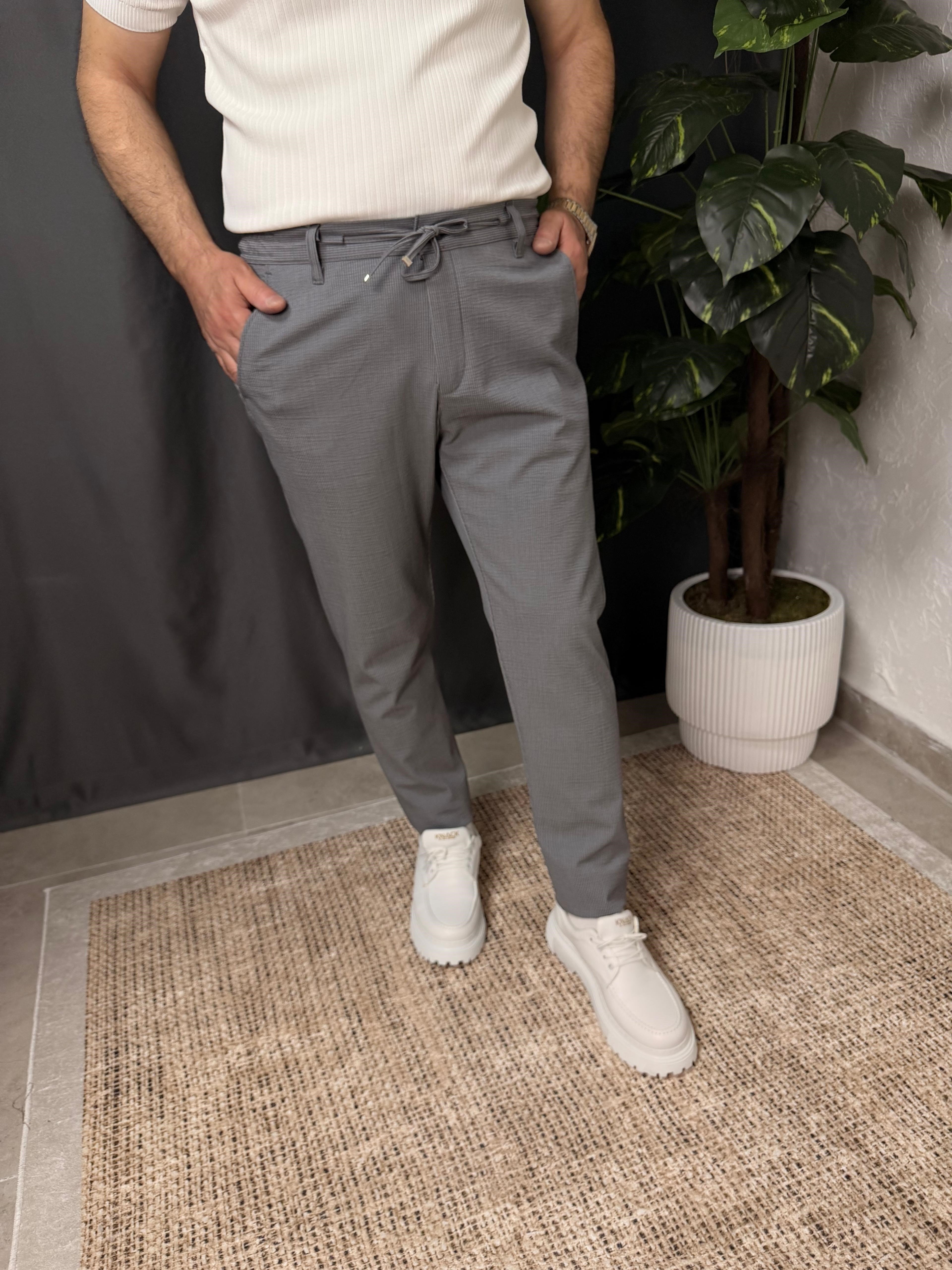 BELİ BAĞCIKLI FİTİLLİ PANTOLON