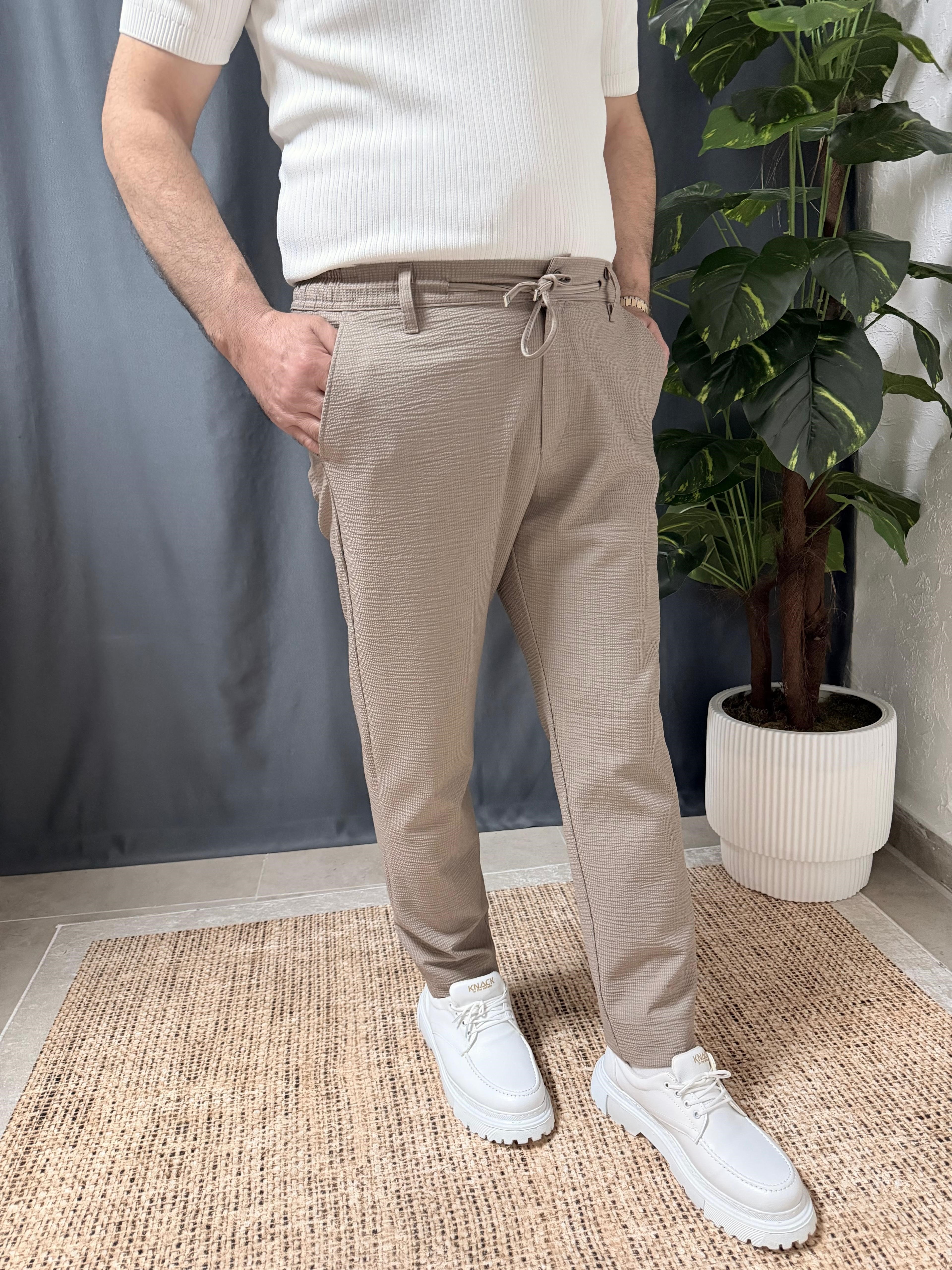 BELİ BAĞCIKLI FİTİLLİ PANTOLON