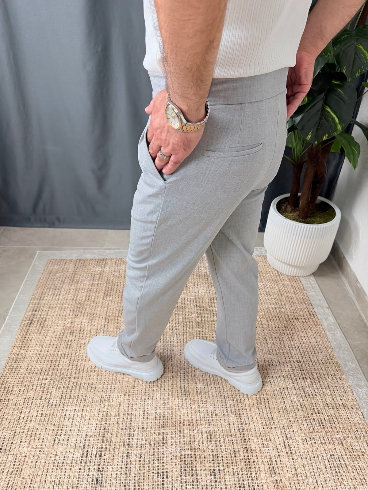 BELİ KEMERLİ DUBLE PAÇA PANTOLON