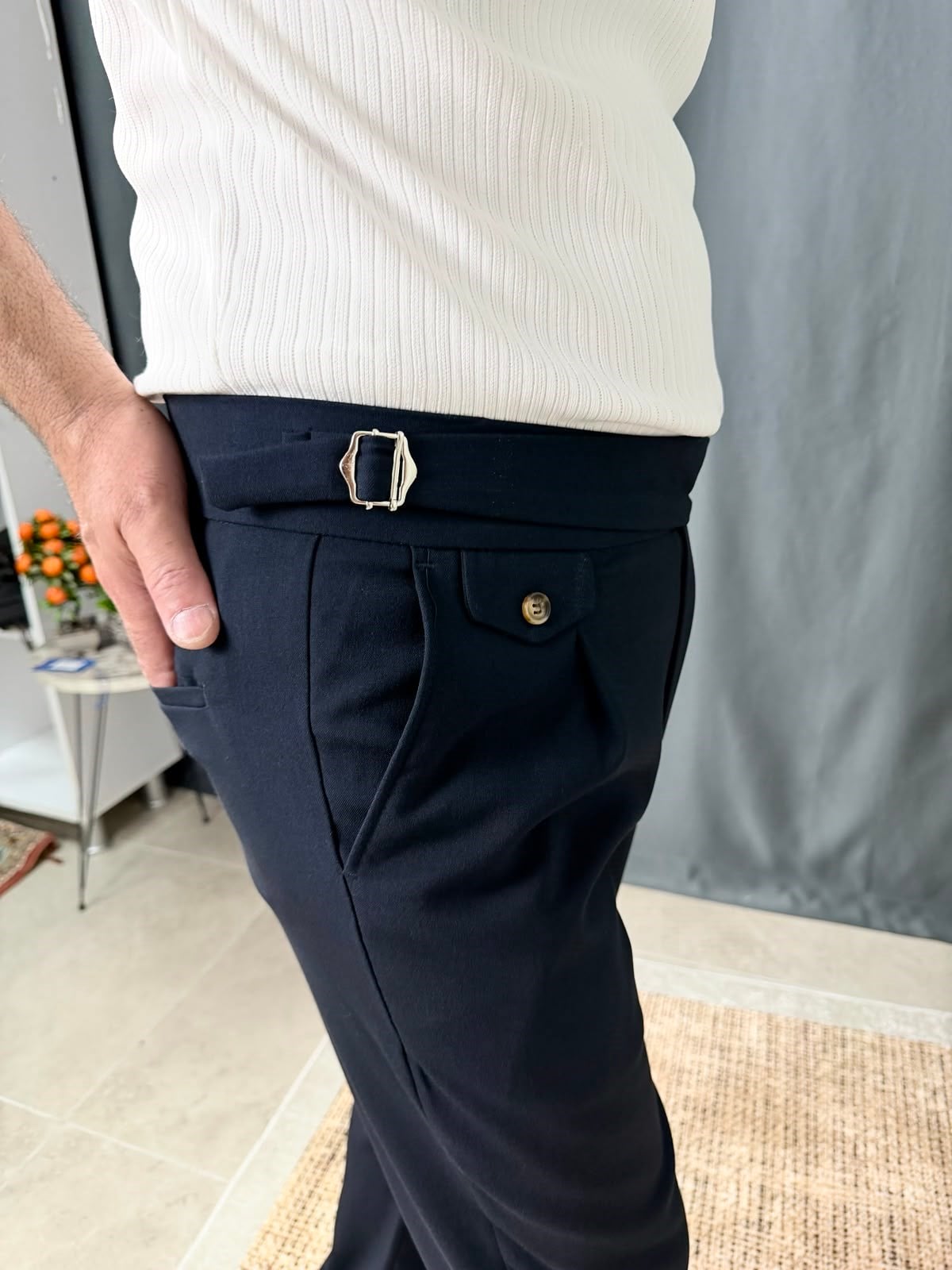 BELİ KEMERLİ DUBLE PAÇA PANTOLON