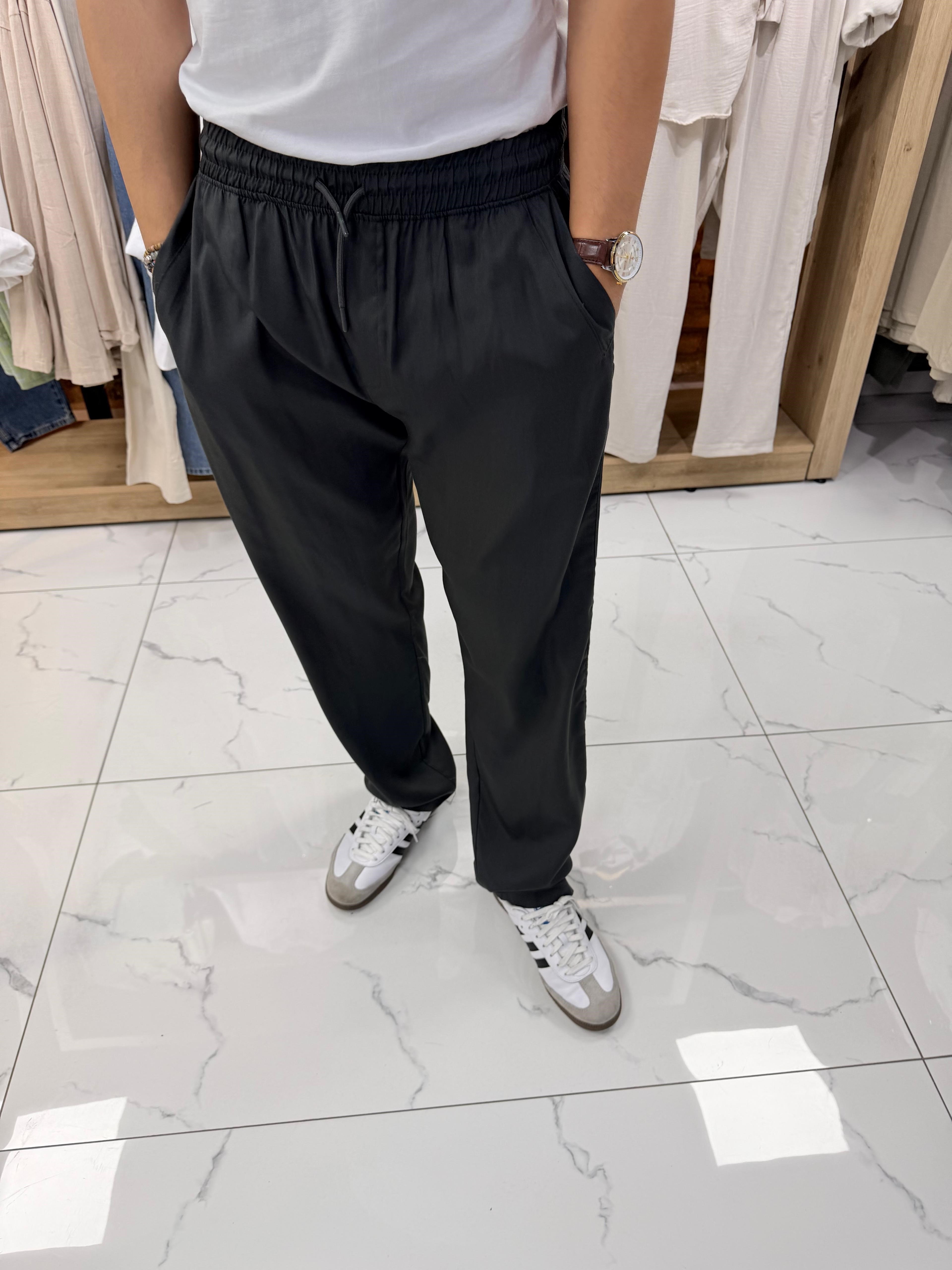 BELİ LASTİKLİ KUMAŞ BAGGY PANTOLON