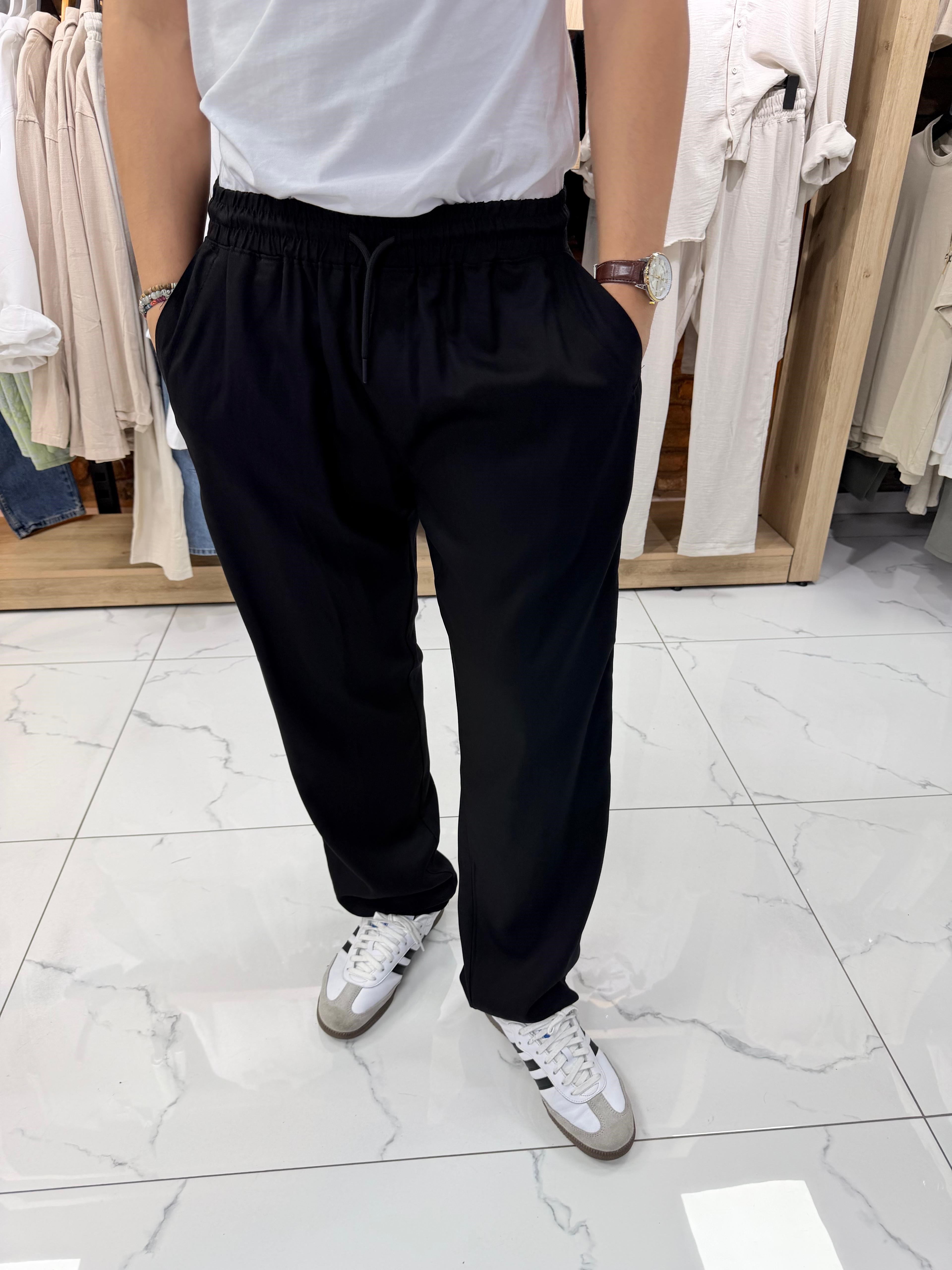 BELİ LASTİKLİ KUMAŞ BAGGY PANTOLON
