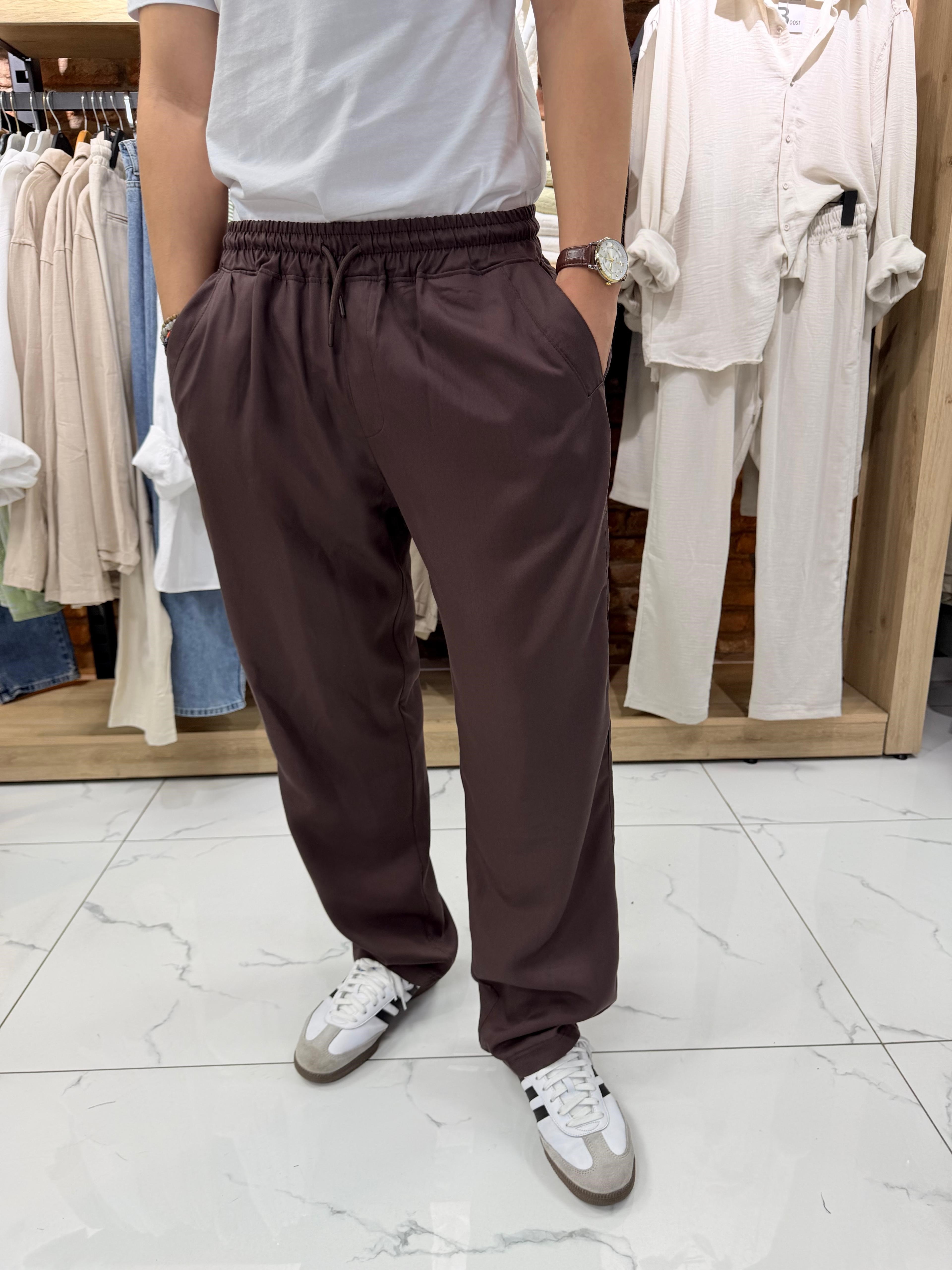 BELİ LASTİKLİ KUMAŞ BAGGY PANTOLON