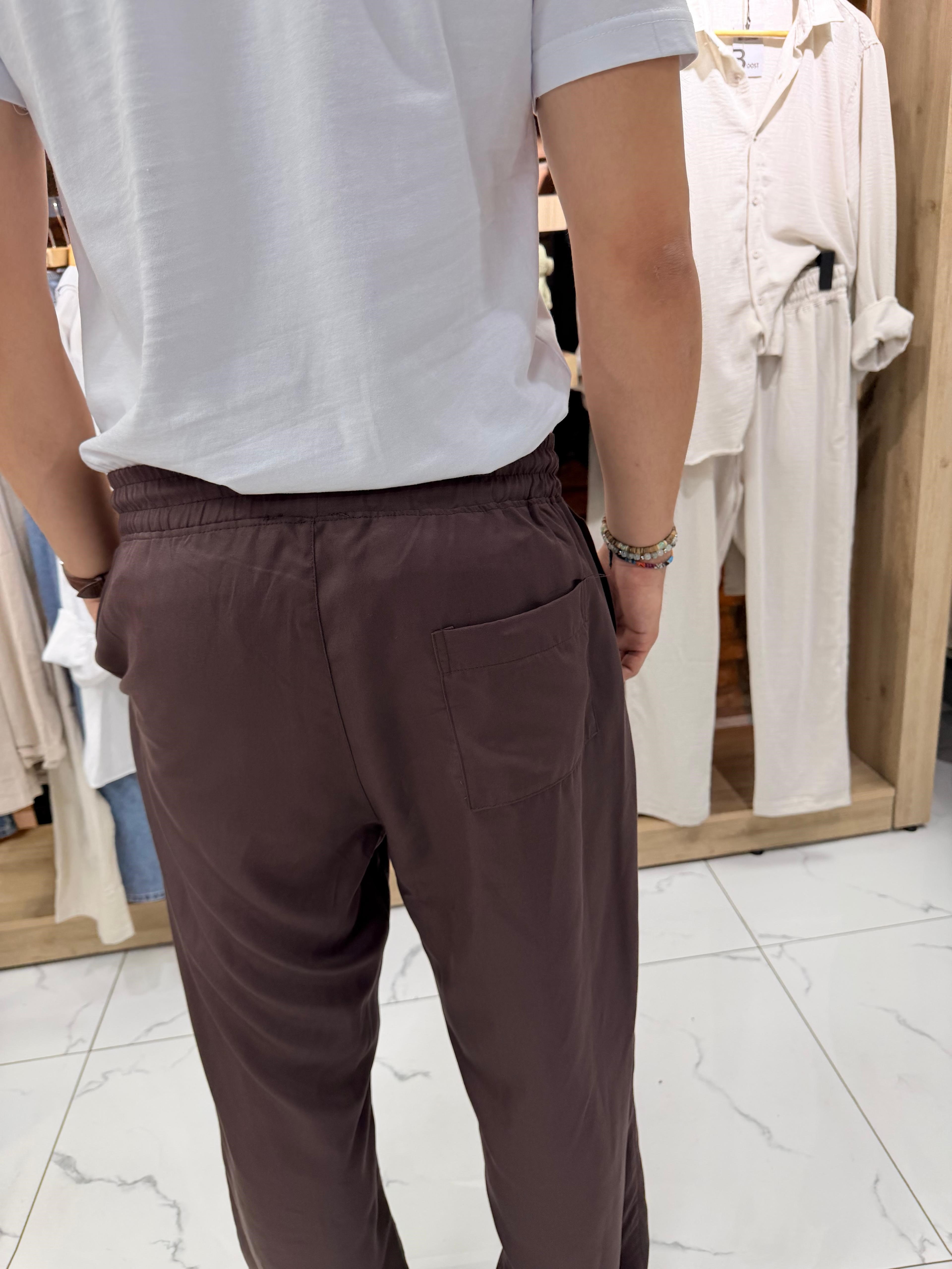 BELİ LASTİKLİ KUMAŞ BAGGY PANTOLON