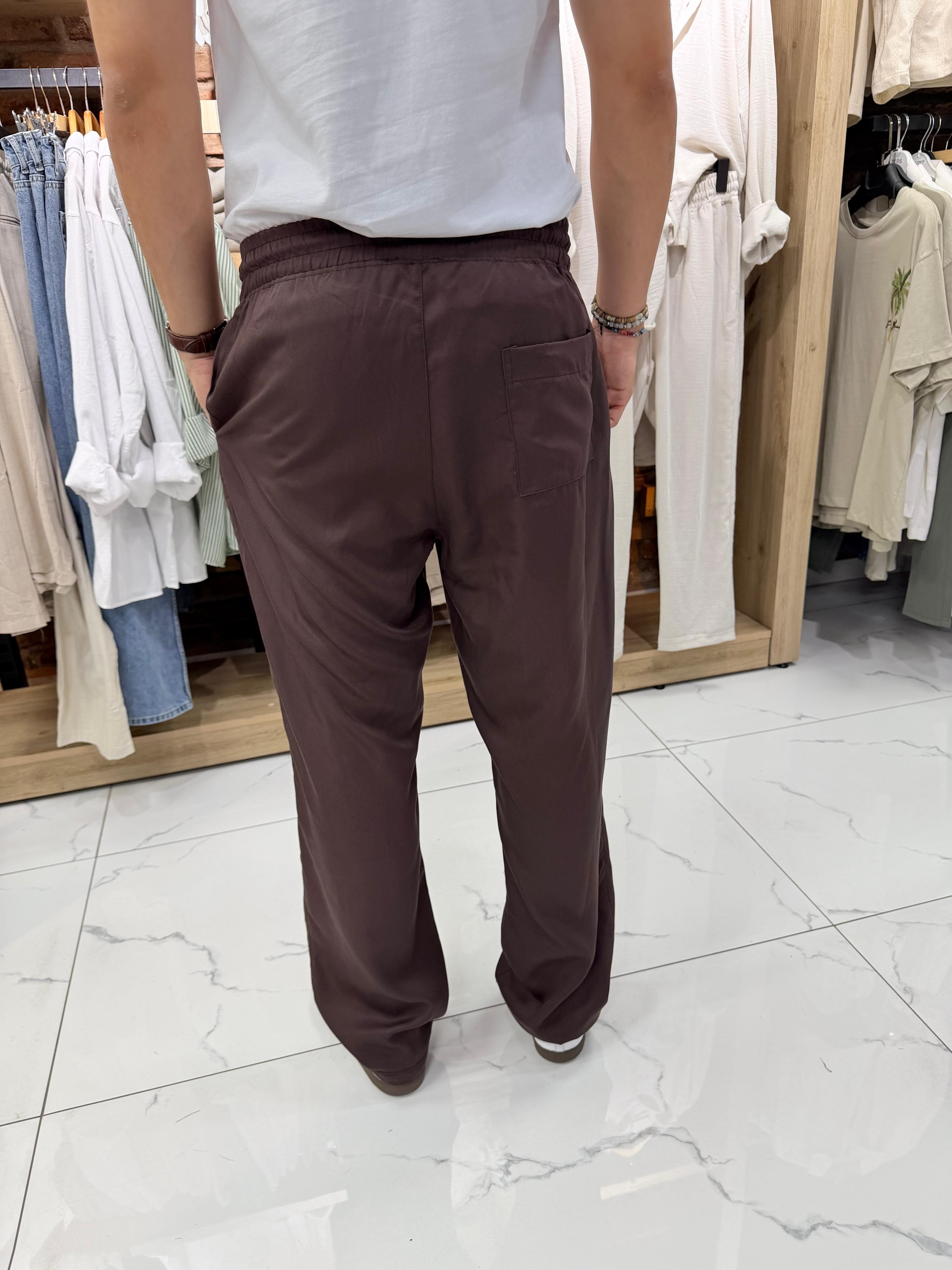 BELİ LASTİKLİ KUMAŞ BAGGY PANTOLON