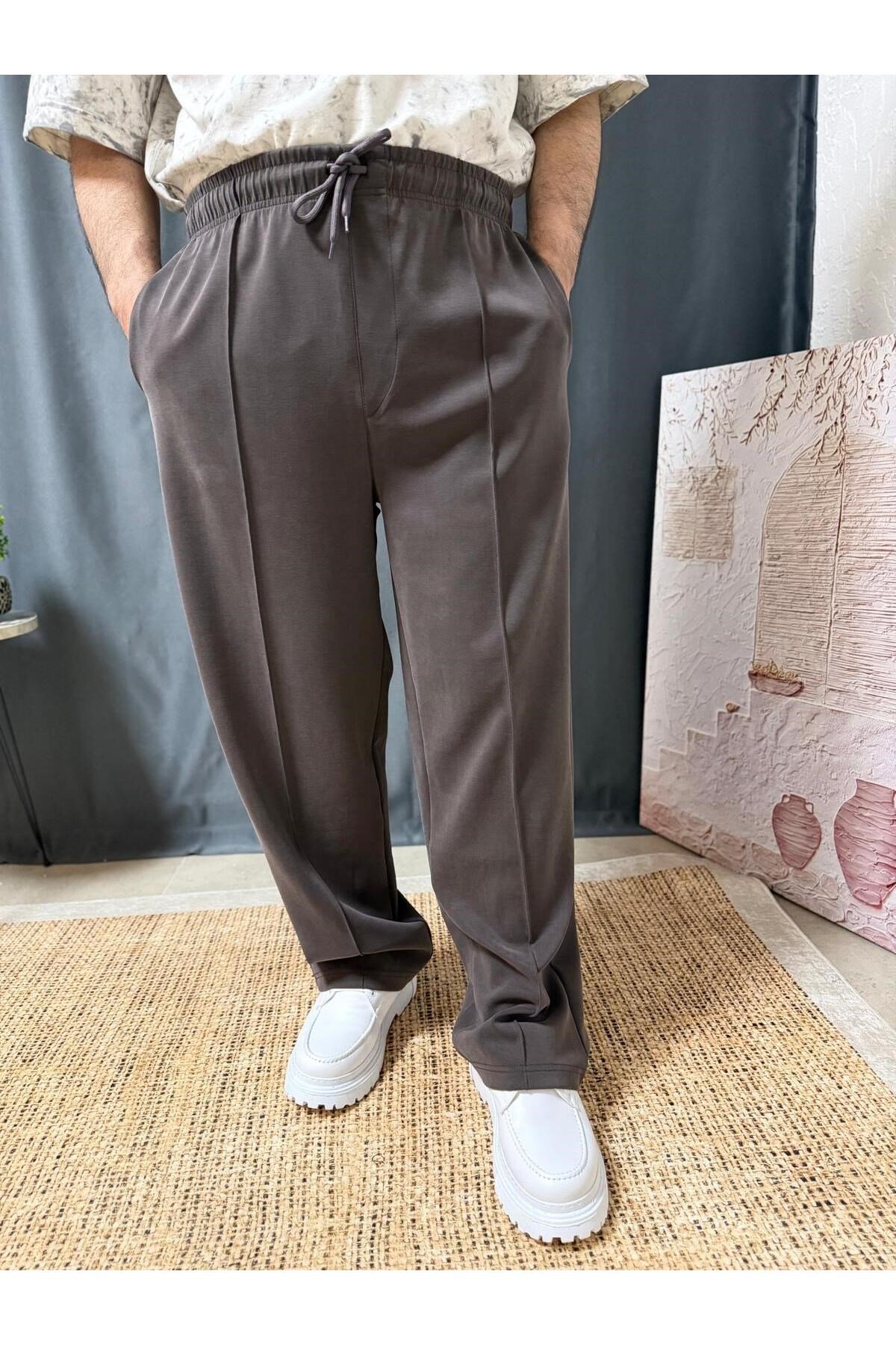 BELİ LASTİKLİ MODAL KUMAŞ BAGGY PANTOLON (321)