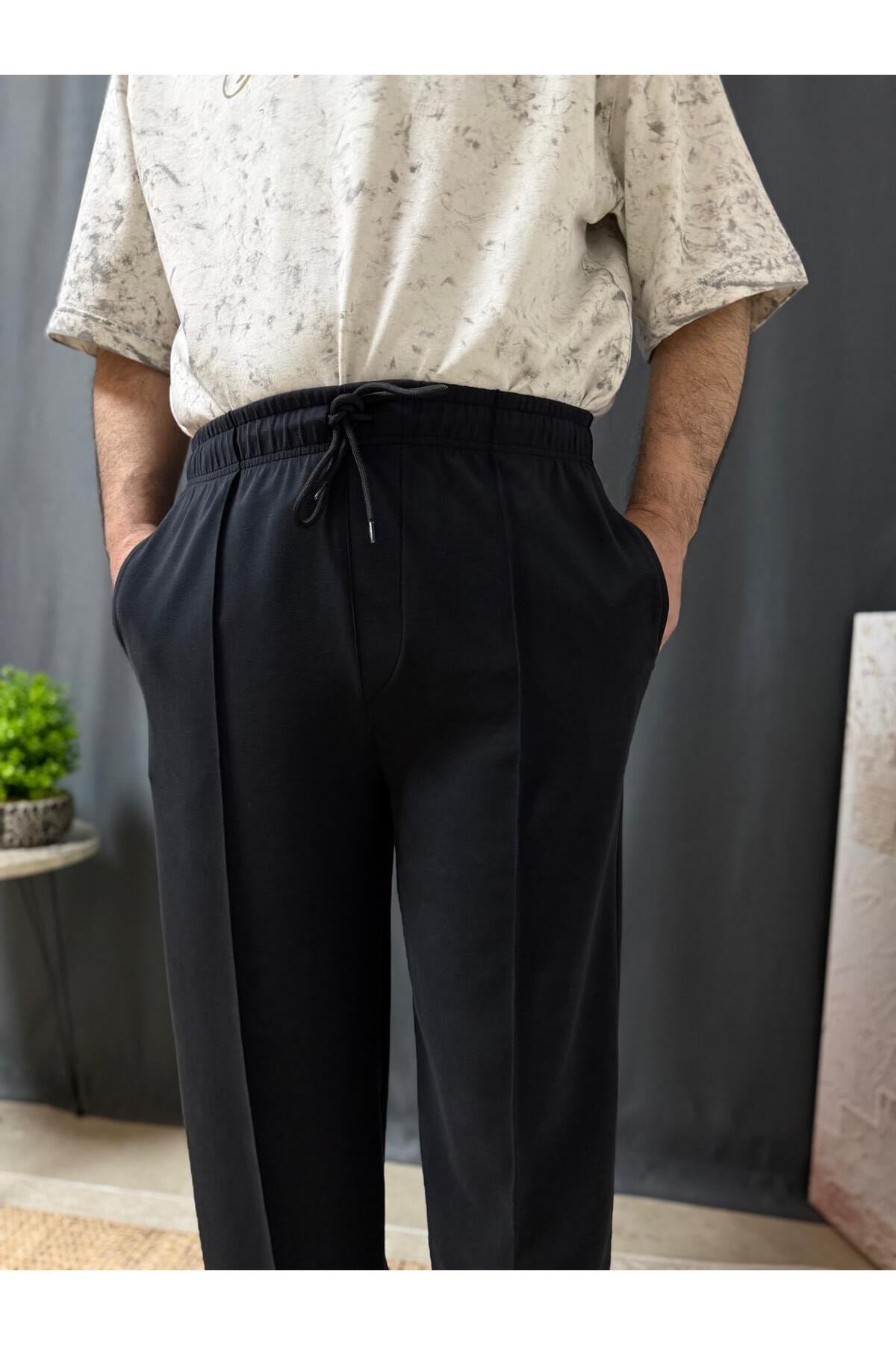 BELİ LASTİKLİ MODAL KUMAŞ BAGGY PANTOLON (321)