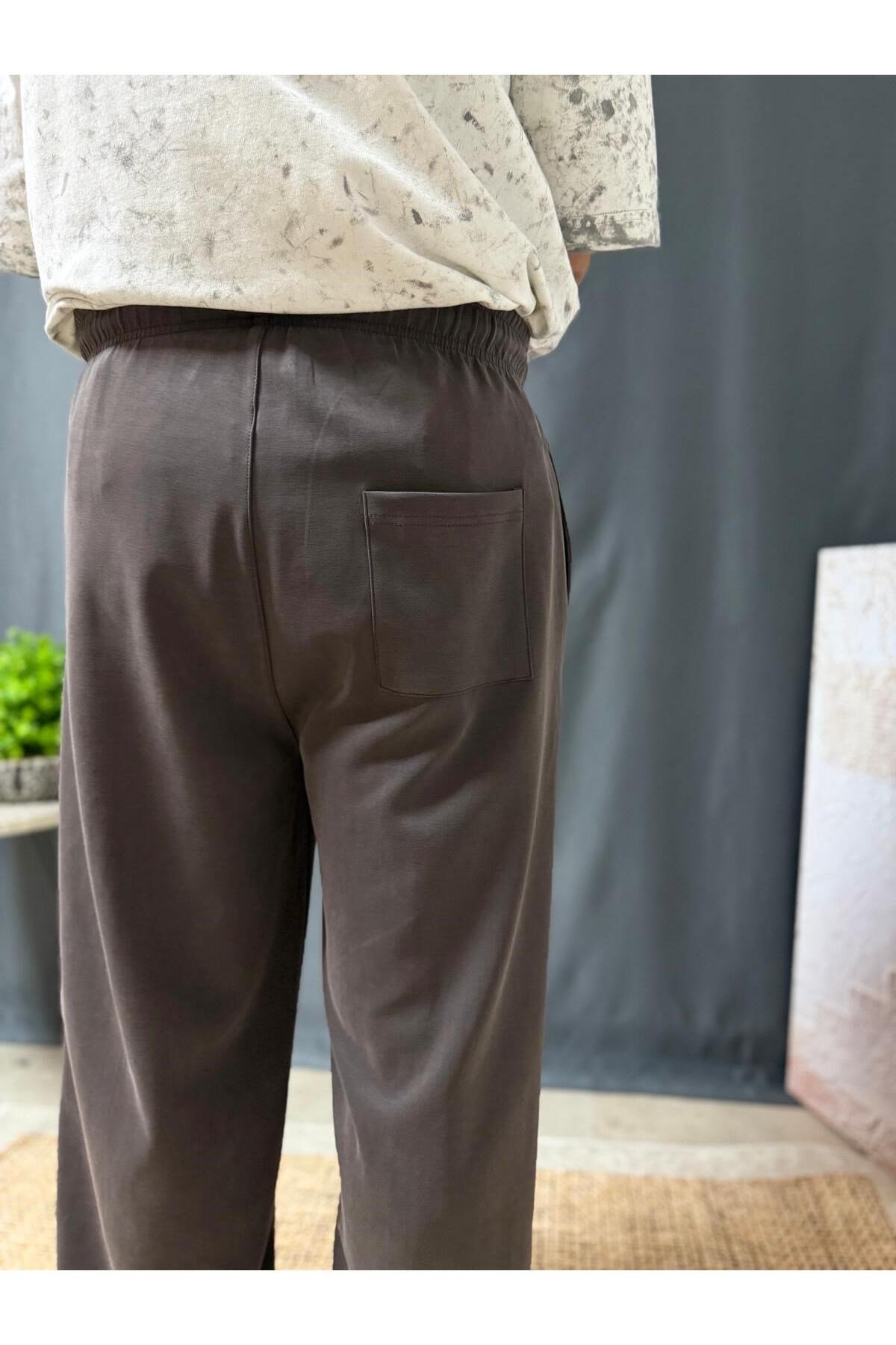 BELİ LASTİKLİ MODAL KUMAŞ BAGGY PANTOLON (321)