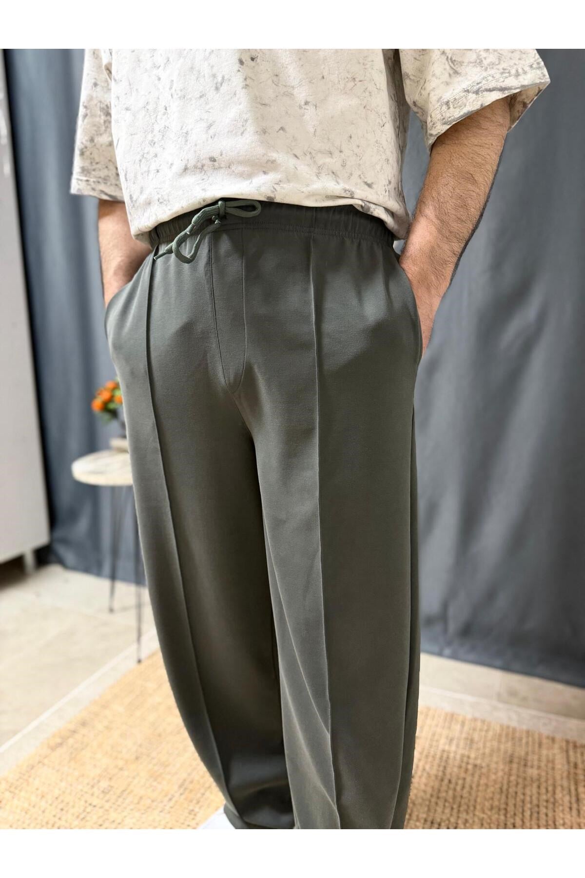 BELİ LASTİKLİ MODAL KUMAŞ BAGGY PANTOLON (321)
