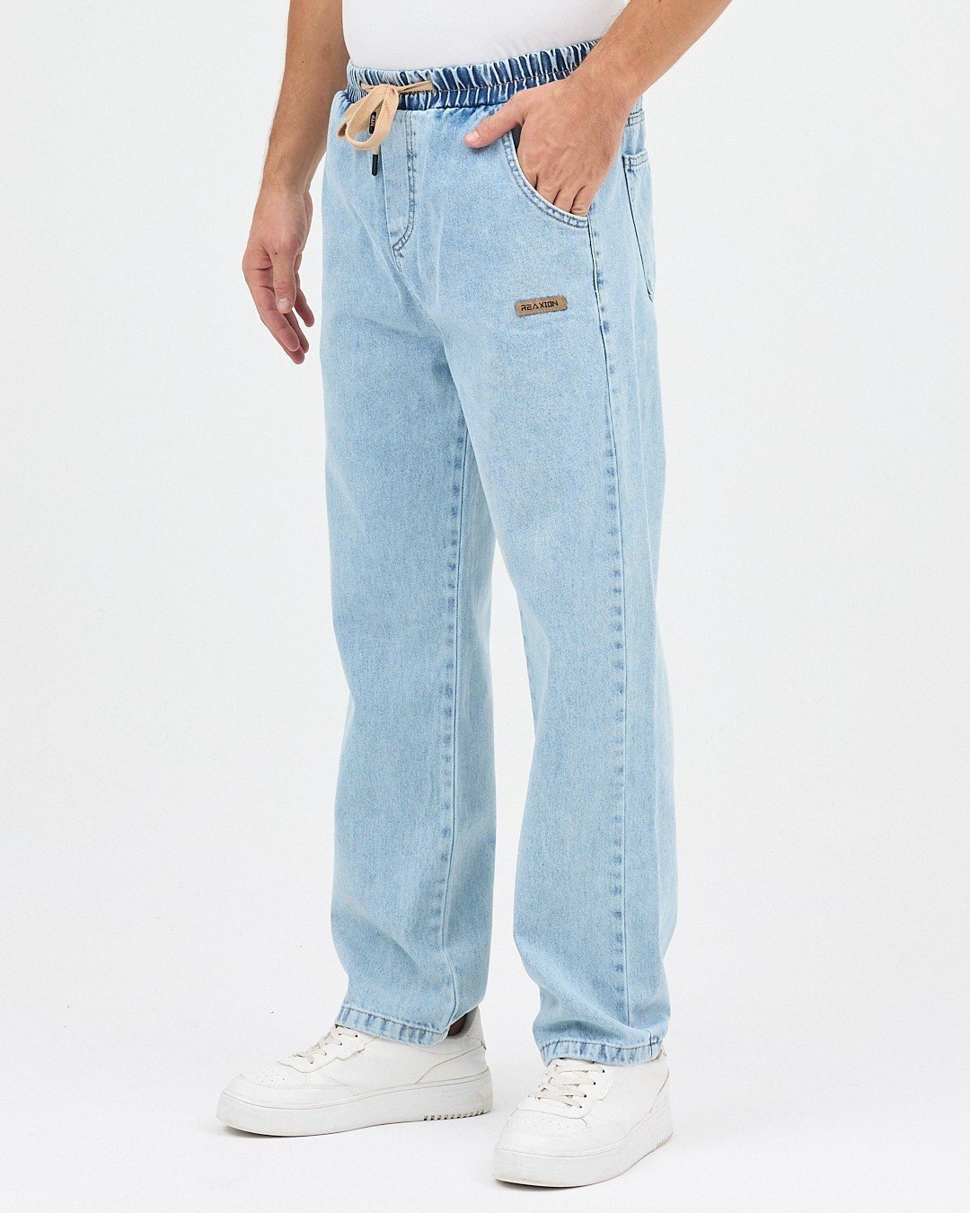 BUZ MAVİSİ ERKEK RAHAT KESİM BAGGY JEAN PANTOLON
