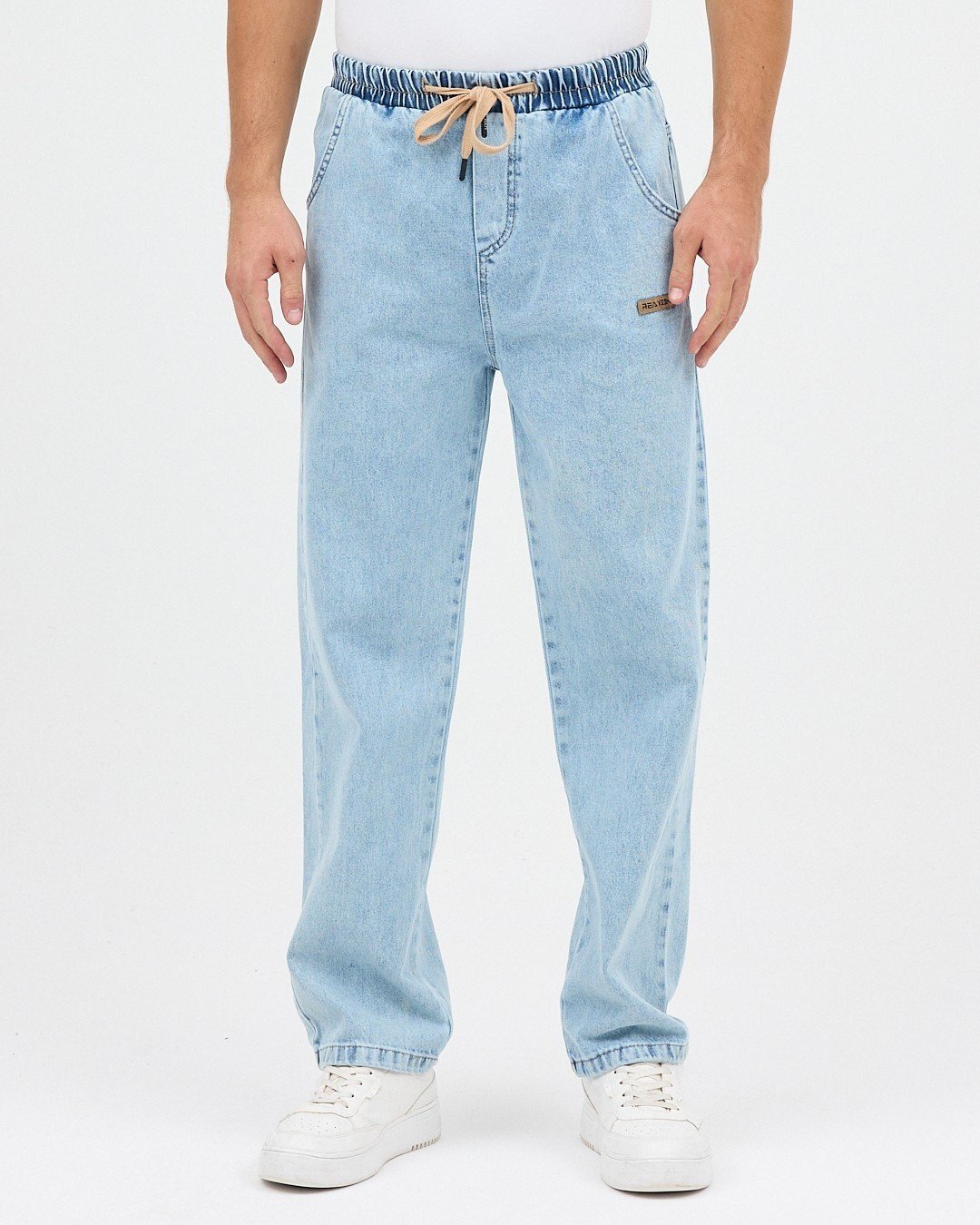 BUZ MAVİSİ ERKEK RAHAT KESİM BAGGY JEAN PANTOLON