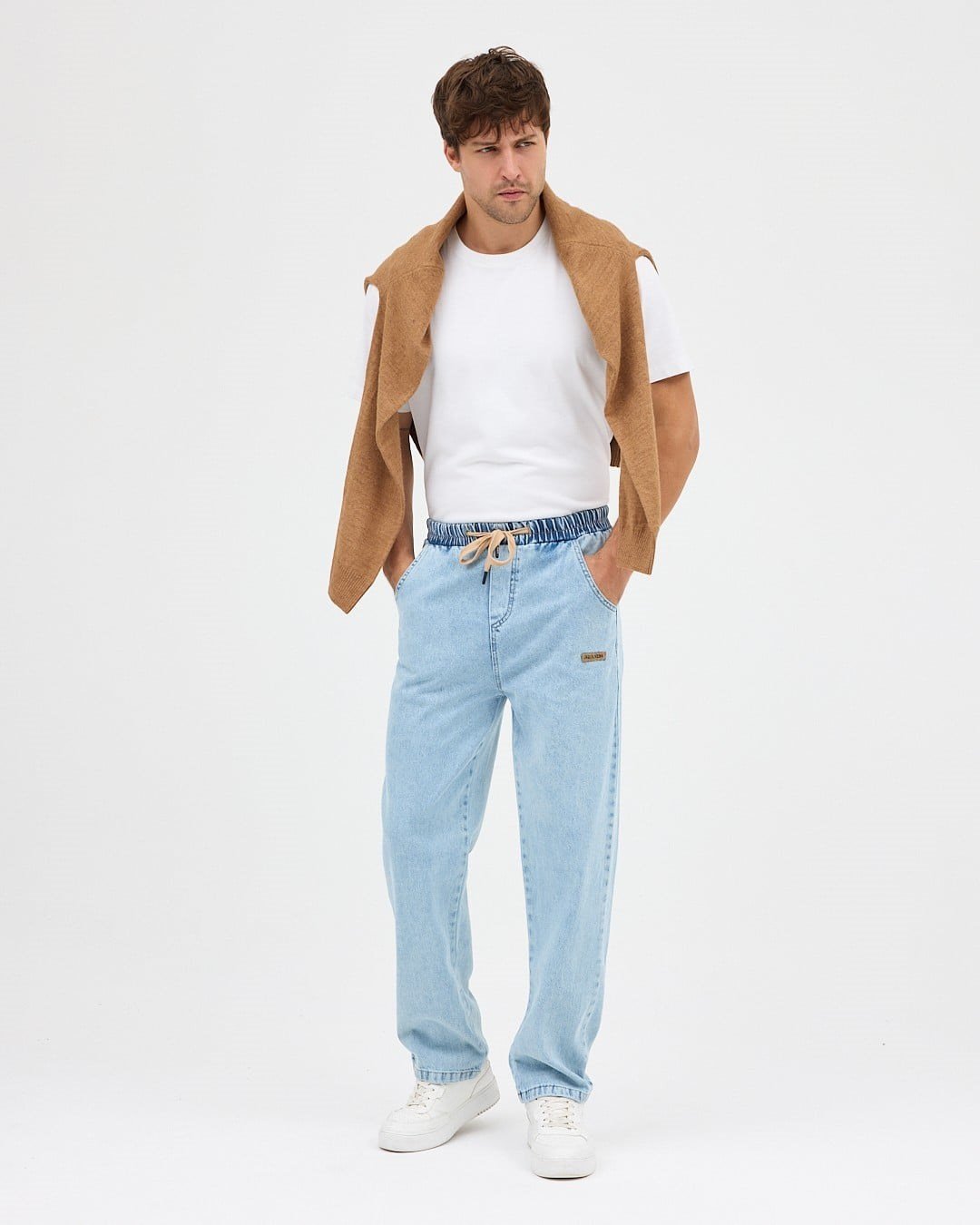 BUZ MAVİSİ ERKEK RAHAT KESİM BAGGY JEAN PANTOLON