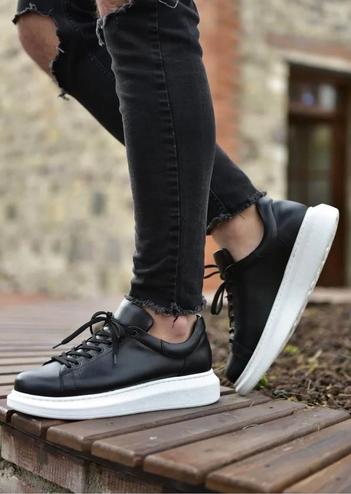 CHEKİCH ERKEK BAĞCIKLI SNEAKER AYAKKABI (SİYAH)