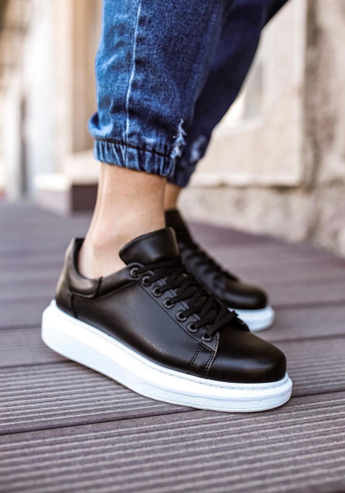 CHEKİCH ERKEK BAĞCIKLI SNEAKER AYAKKABI (SİYAH)