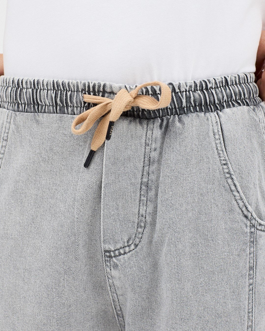 ÇİFT ETİKET BAGGY KOT PANTOLON (AÇIK GRİ)