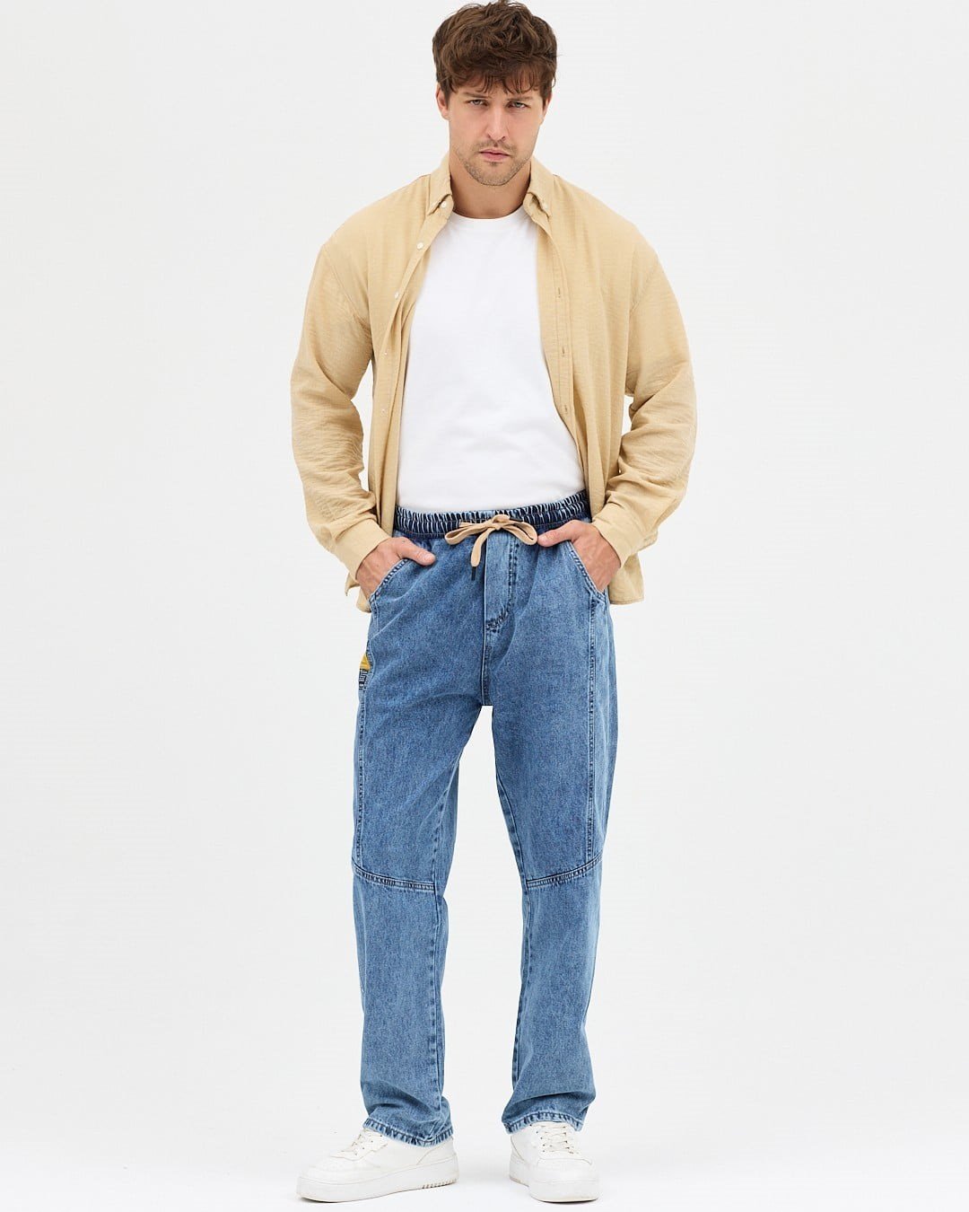 ÇİFT ETİKET BAGGY KOT PANTOLON (MAVİ)