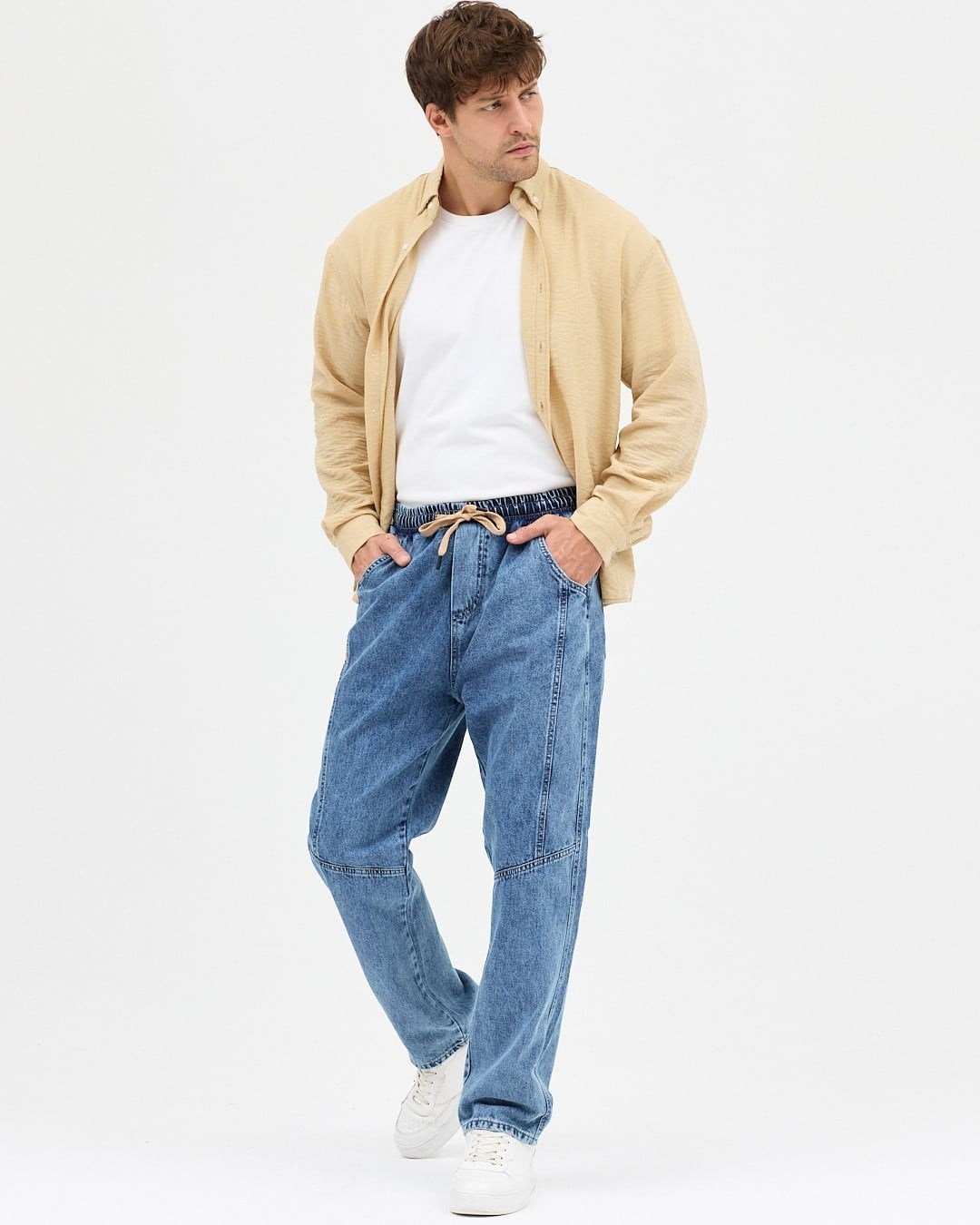 ÇİFT ETİKET BAGGY KOT PANTOLON (MAVİ)