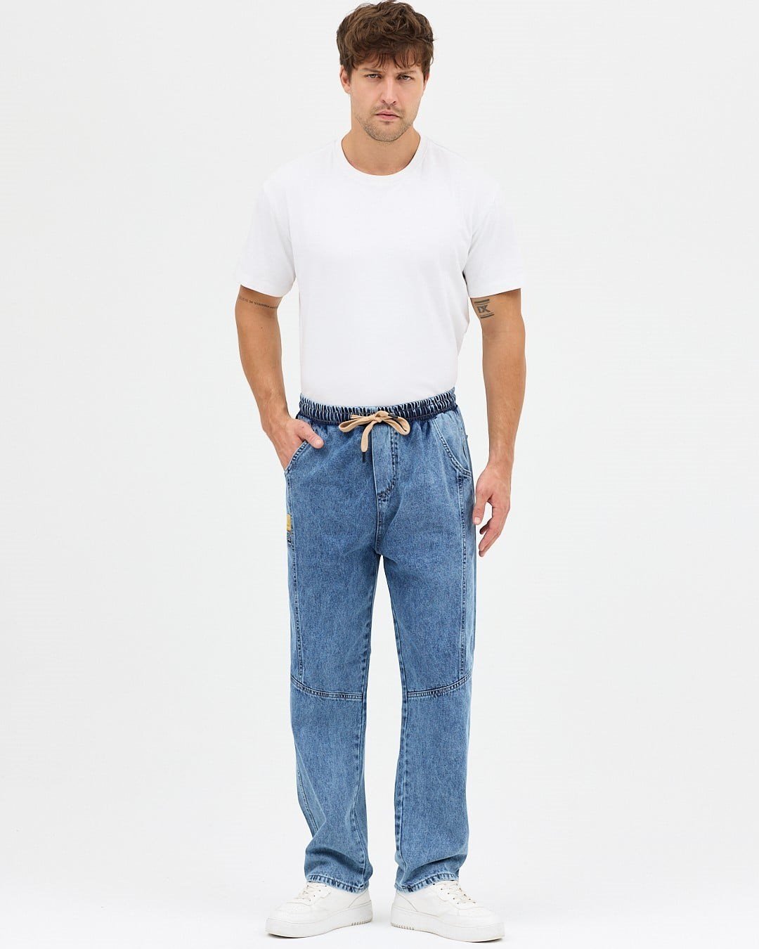 ÇİFT ETİKET BAGGY KOT PANTOLON (MAVİ)