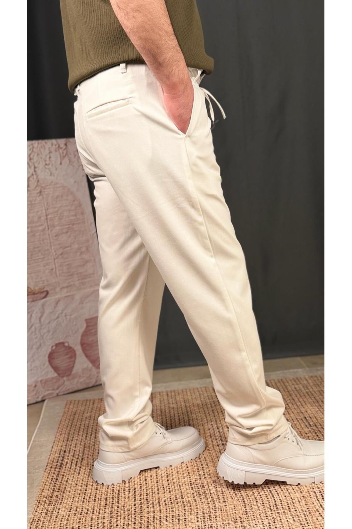 DAR KESİM KETEN PANTOLON