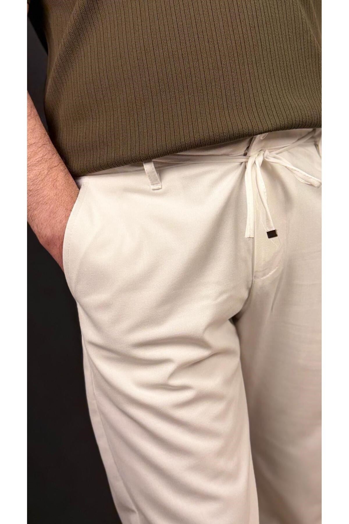 DAR KESİM KETEN PANTOLON