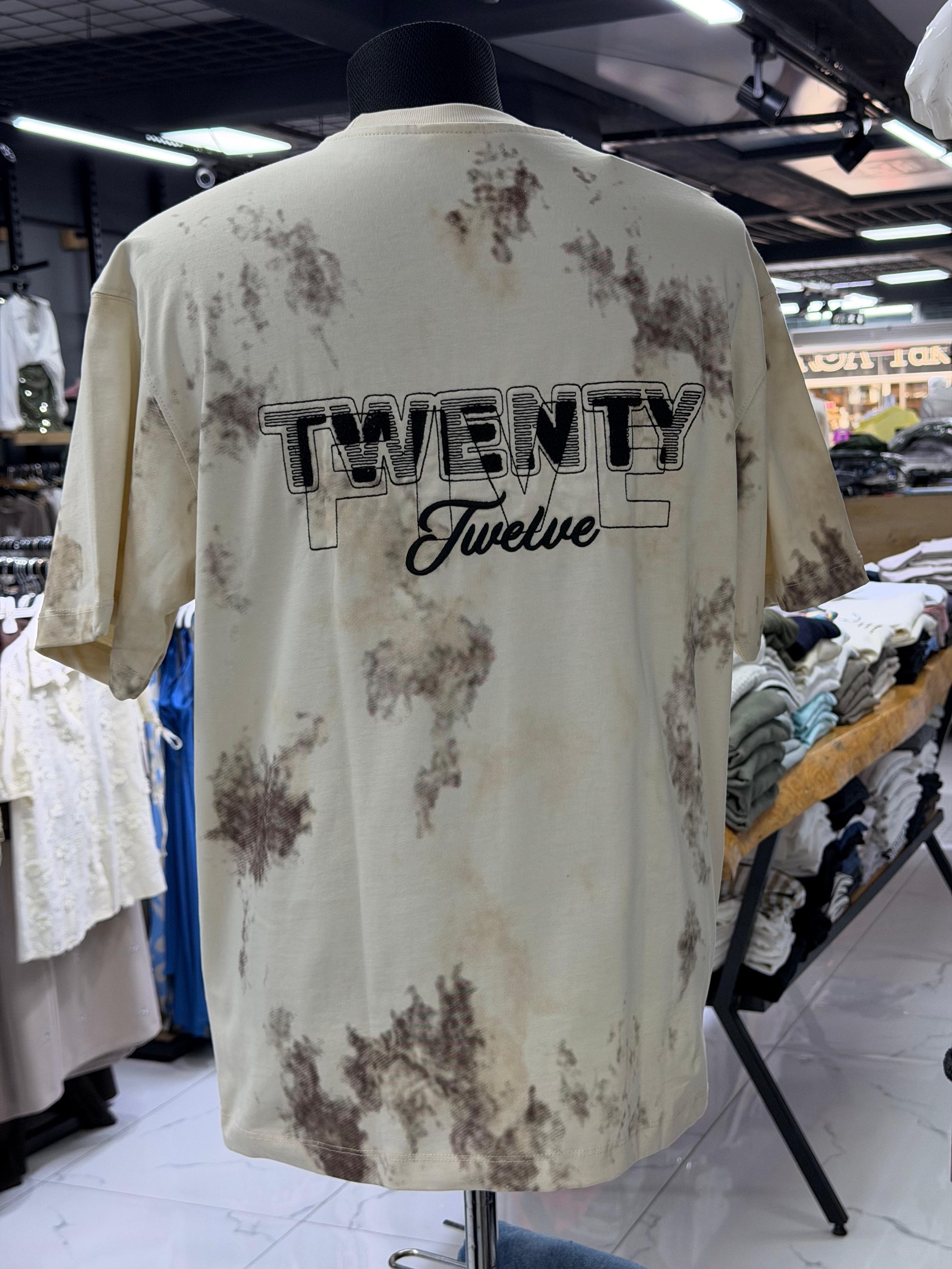 Erkek Batik Desenli Oversize Tişört