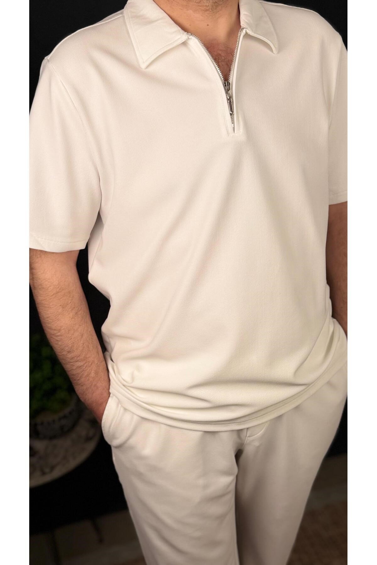 ERKEK, FERMUARLI POLO YAKA ÜST VE JOGGER PANTOLON TAKIM