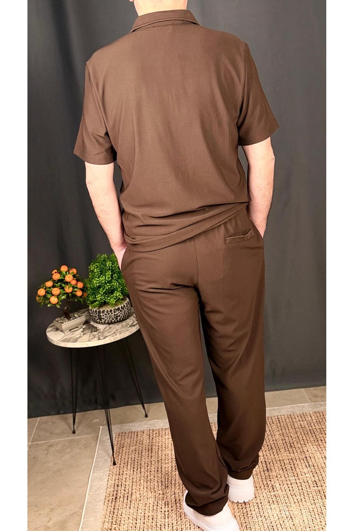 ERKEK, FERMUARLI POLO YAKA ÜST VE JOGGER PANTOLON TAKIM