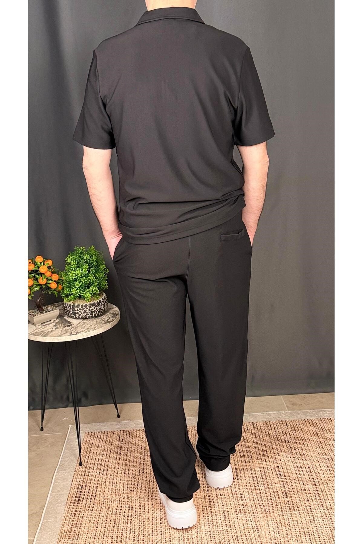 ERKEK, FERMUARLI POLO YAKA ÜST VE JOGGER PANTOLON TAKIM