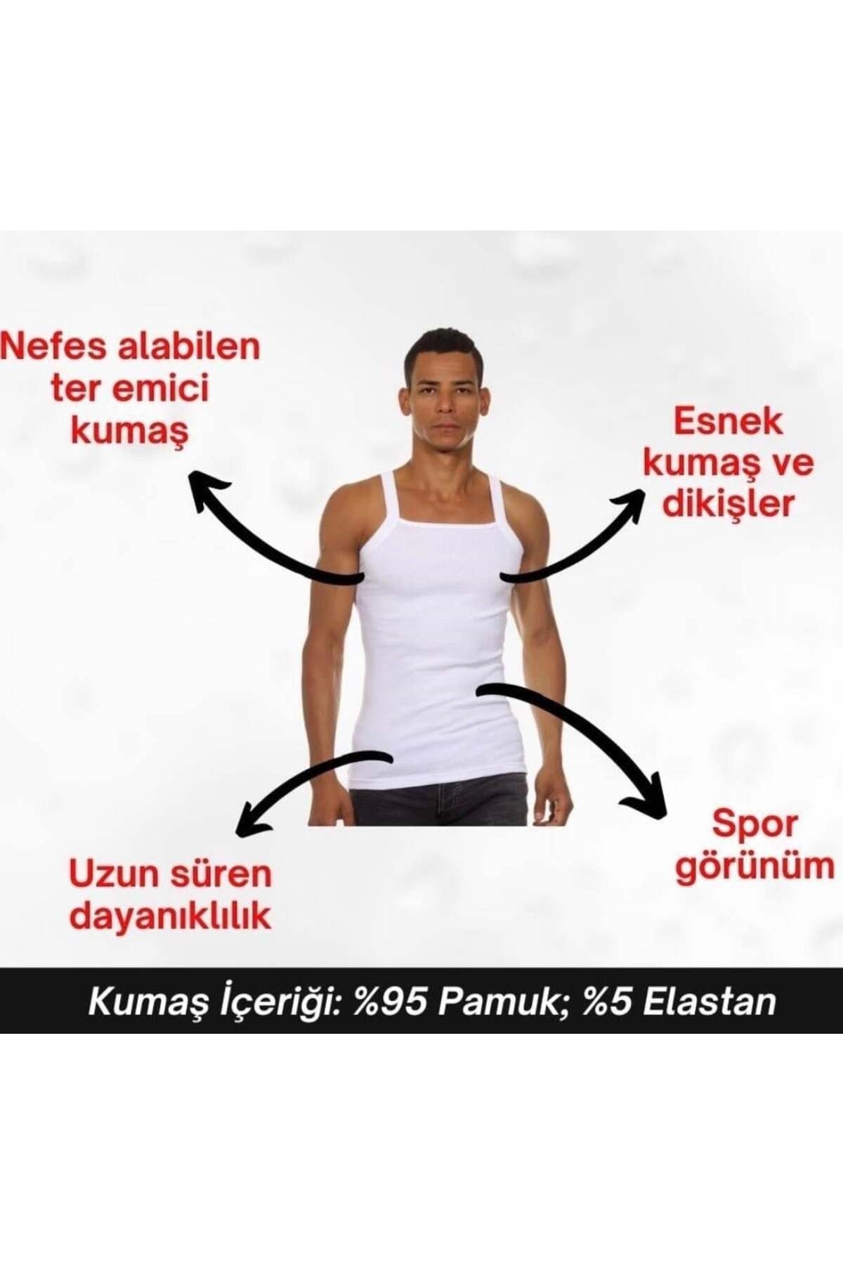 FİT SİYAH ERKEK ATLET (BEYAZ)