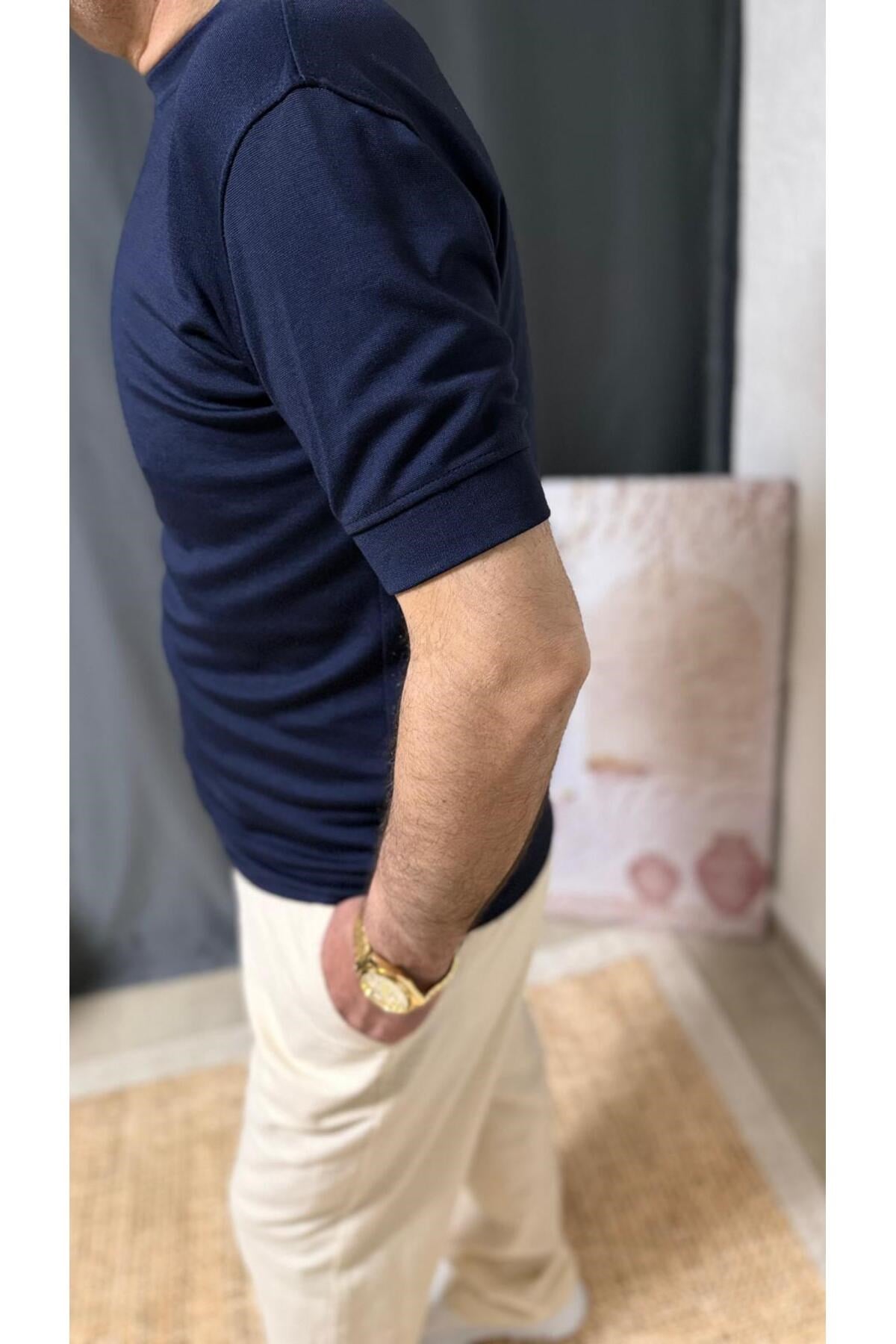 FİTTED BELİ KOLU LASTİKLİ YIKAMALI MODAL KUMAŞ TİŞÖRT