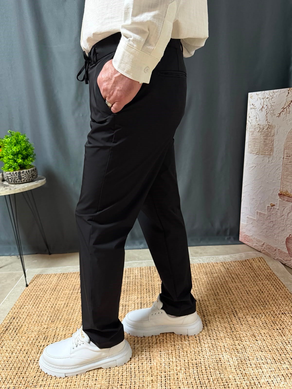 FULL LİKRALI BELİ BAĞCIKLI PANTOLON
