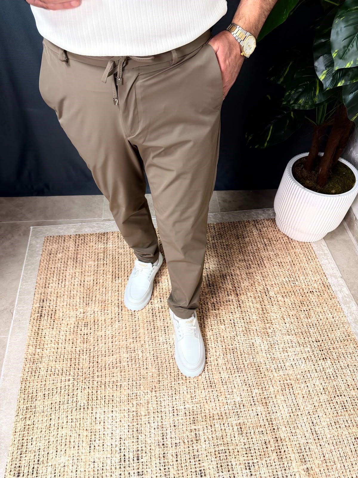 FULL LİKRALI BELİ BAĞCIKLI PANTOLON