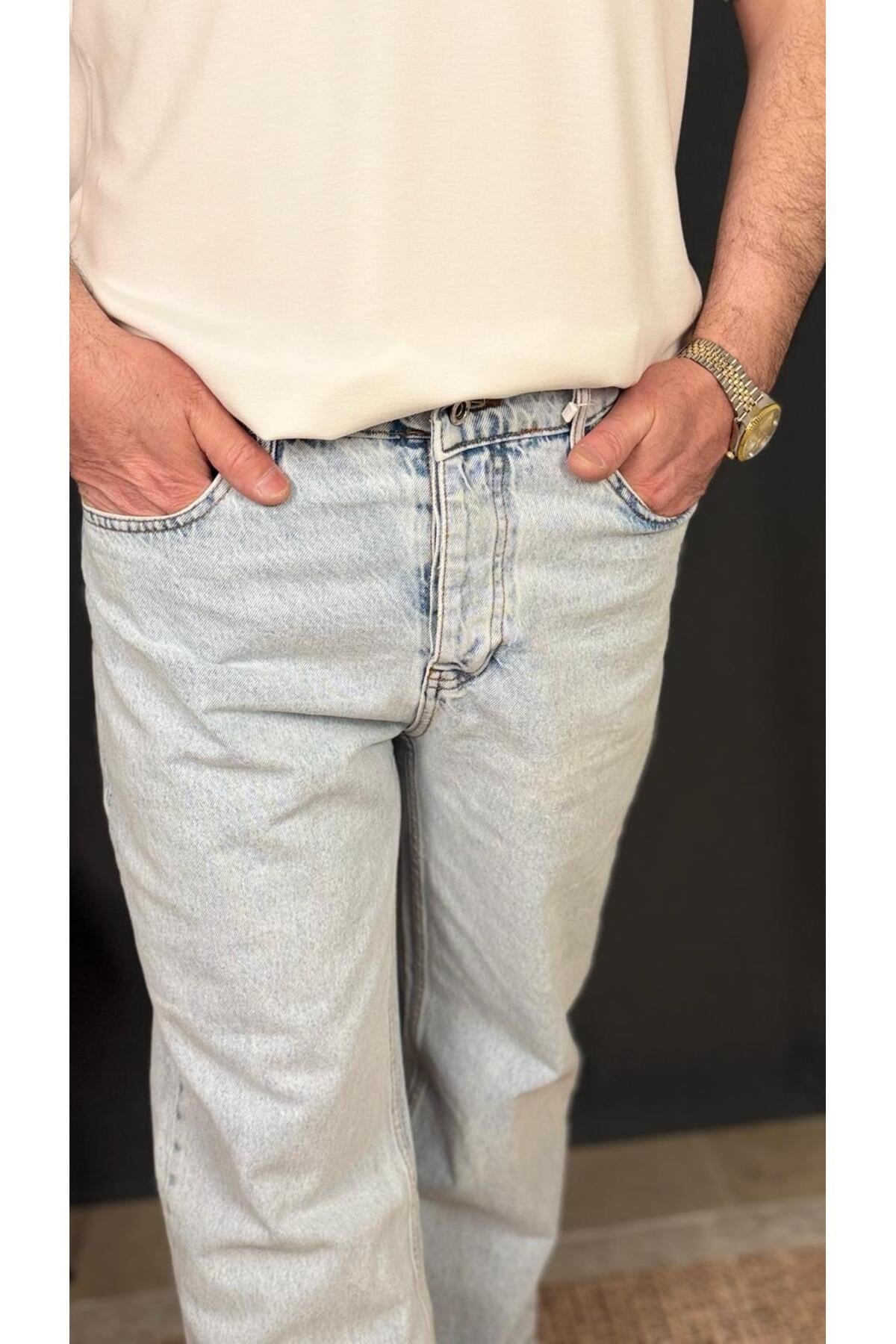 GENİŞ PAÇA ,BUZ MAVİSİ , BAGGY , PANTOLON