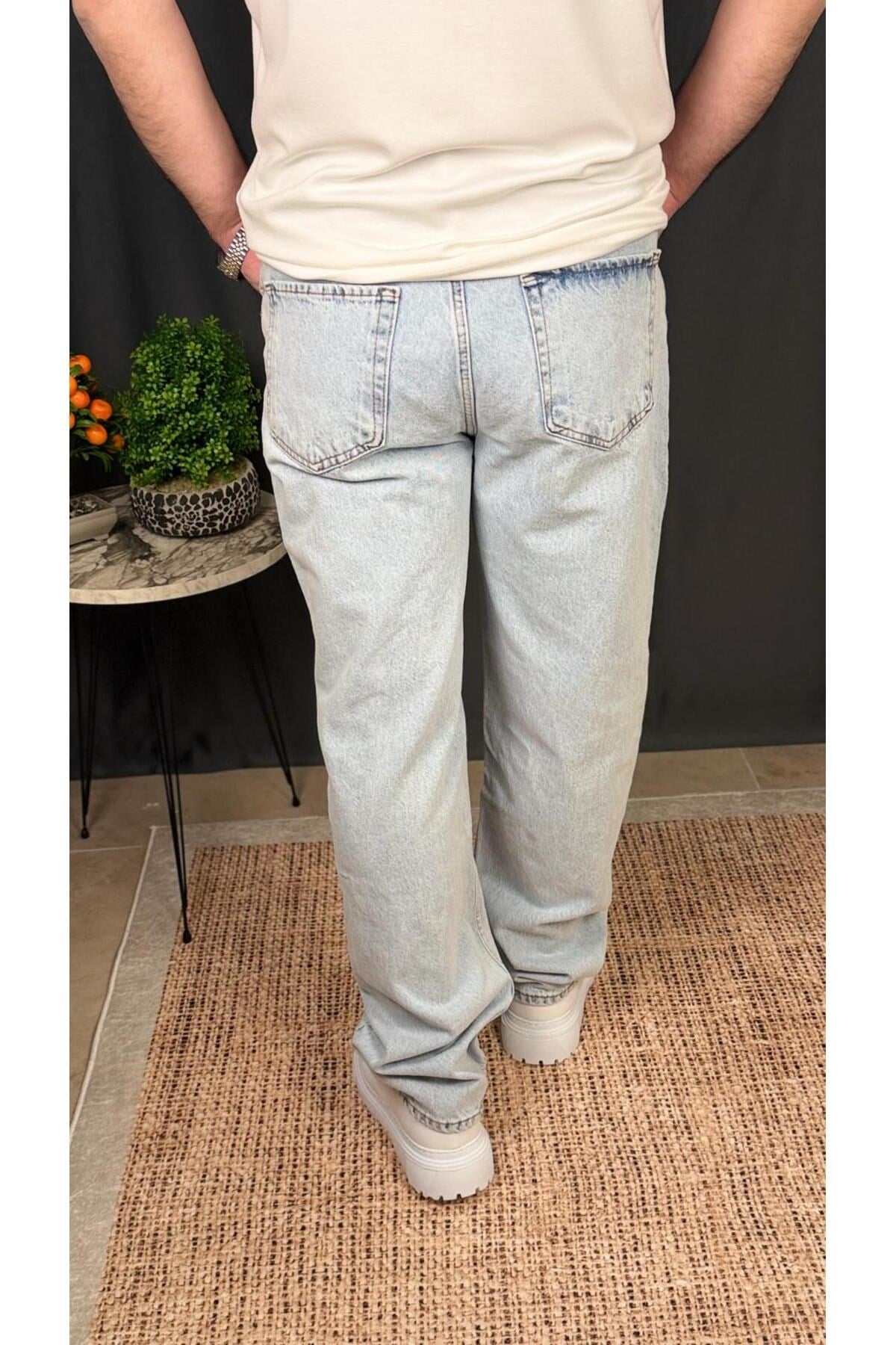 GENİŞ PAÇA ,BUZ MAVİSİ , BAGGY , PANTOLON