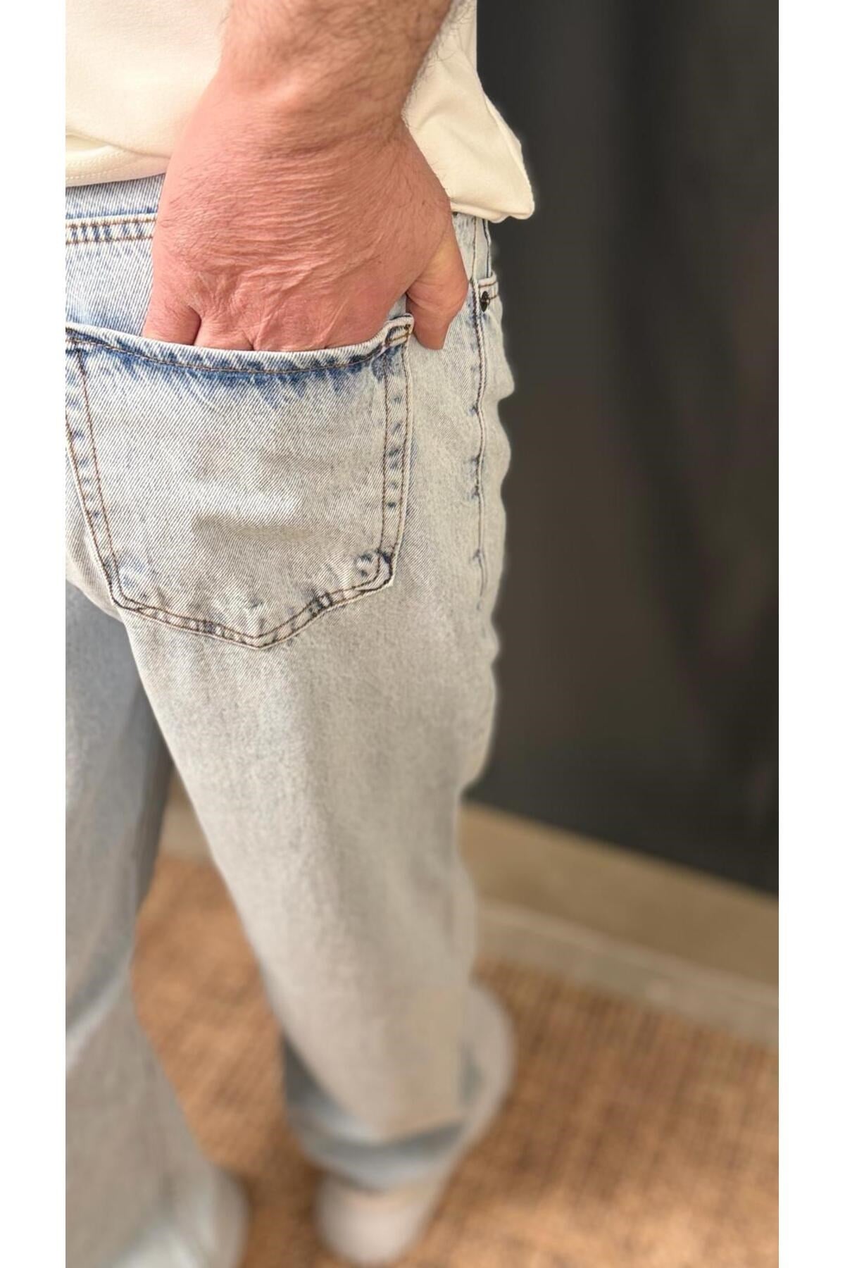 GENİŞ PAÇA ,BUZ MAVİSİ , BAGGY , PANTOLON