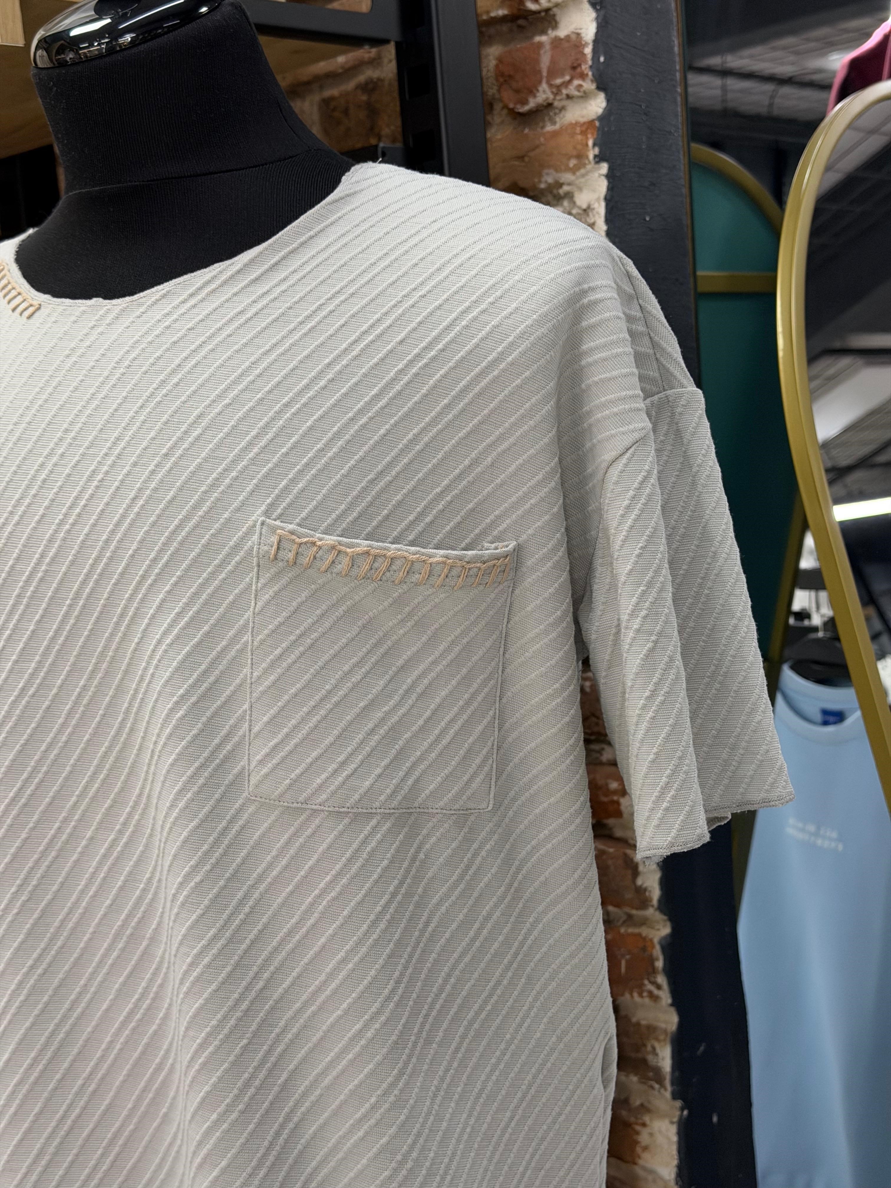 Halat Dikiş Detaylı Oversize Tişört