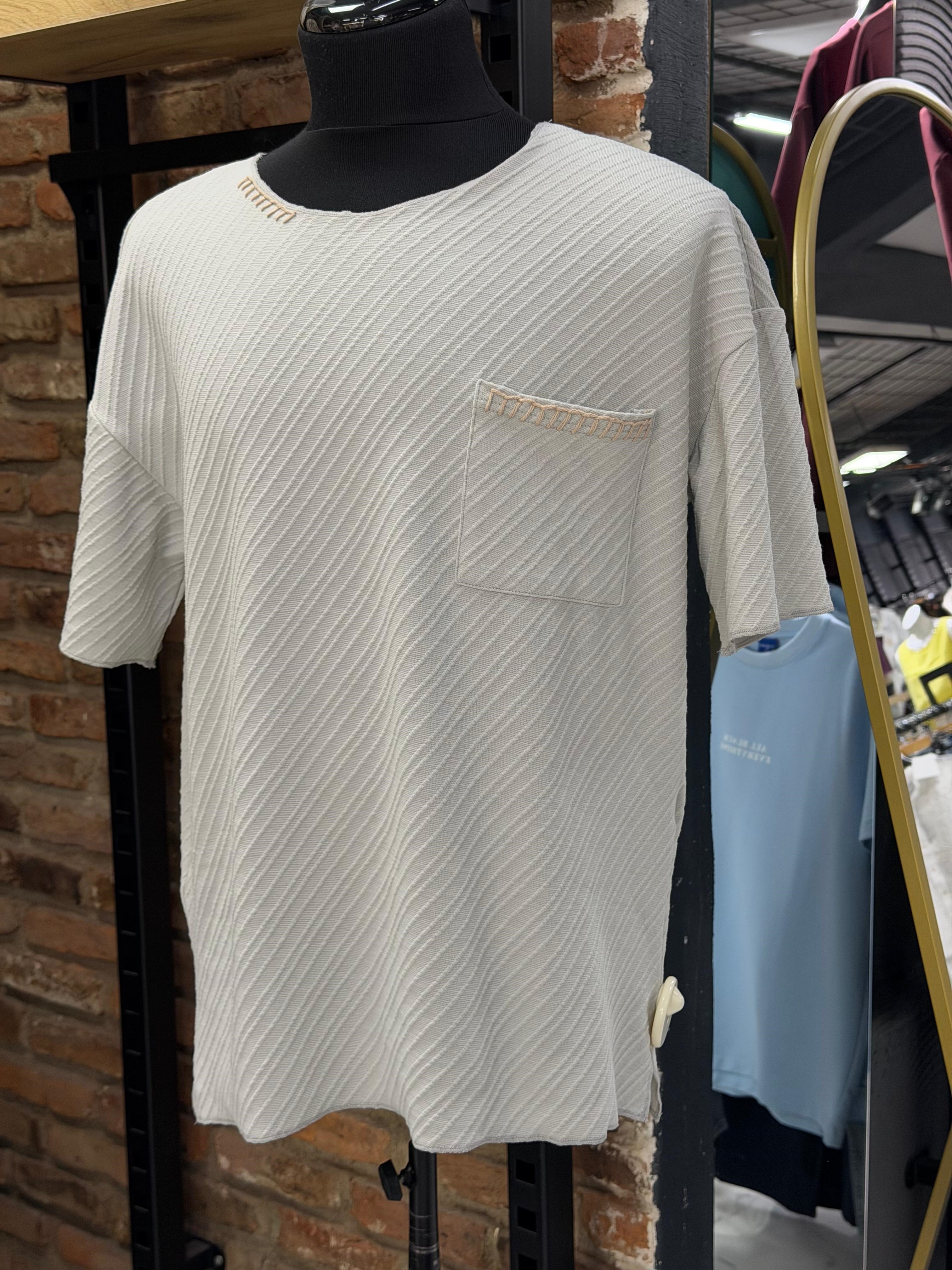 Halat Dikiş Detaylı Oversize Tişört