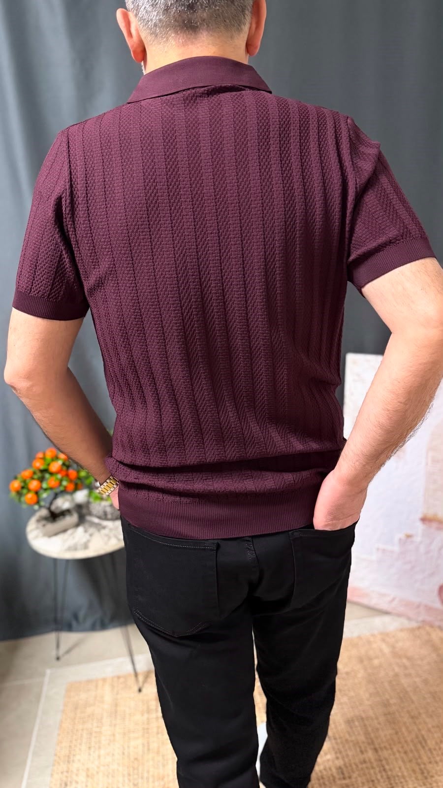 KENDİNDEN DETAYLI POLO YAKA TİŞÖRT