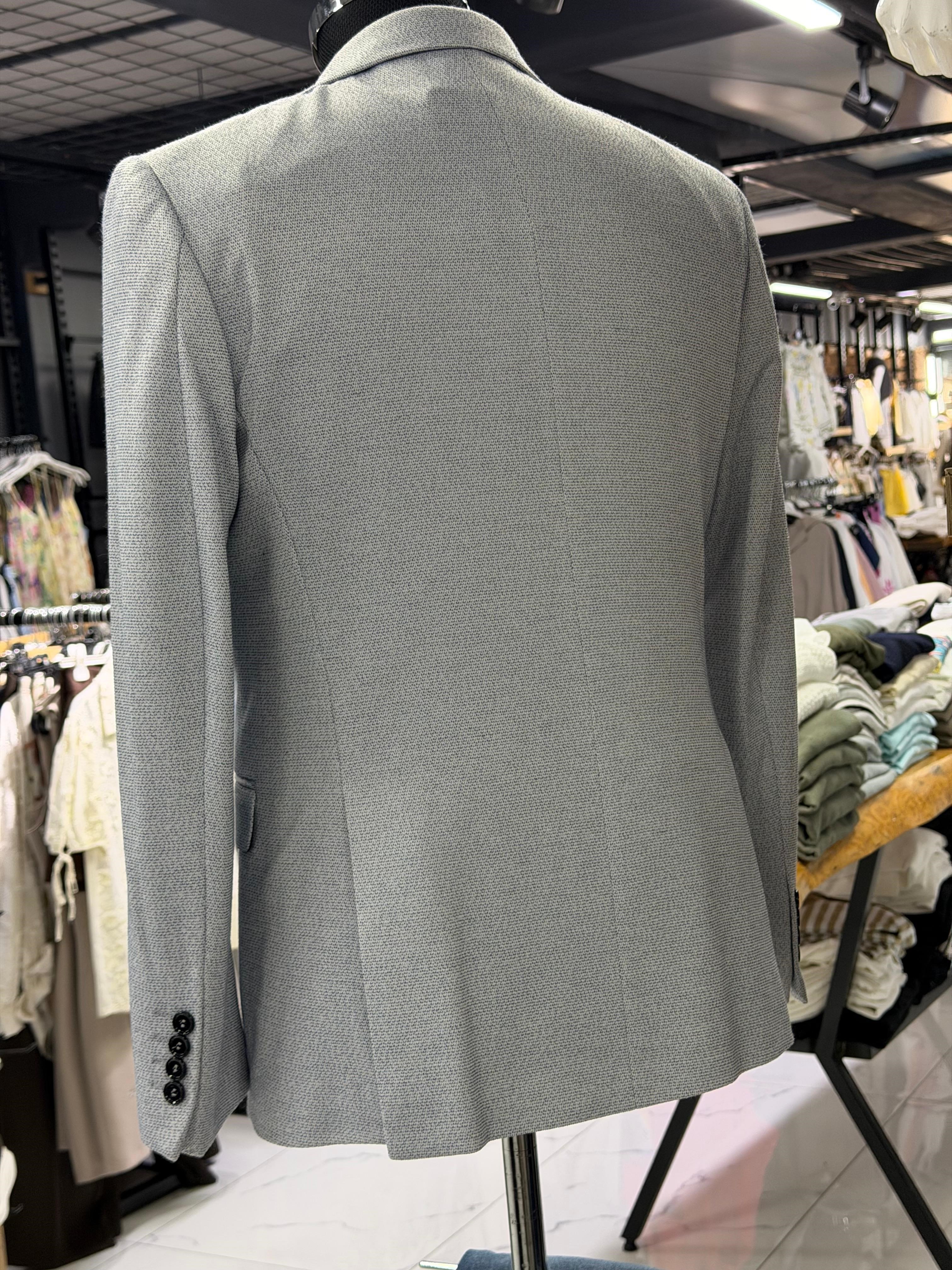 Kendinden Dokulu Slim Fit Blazer Ceket