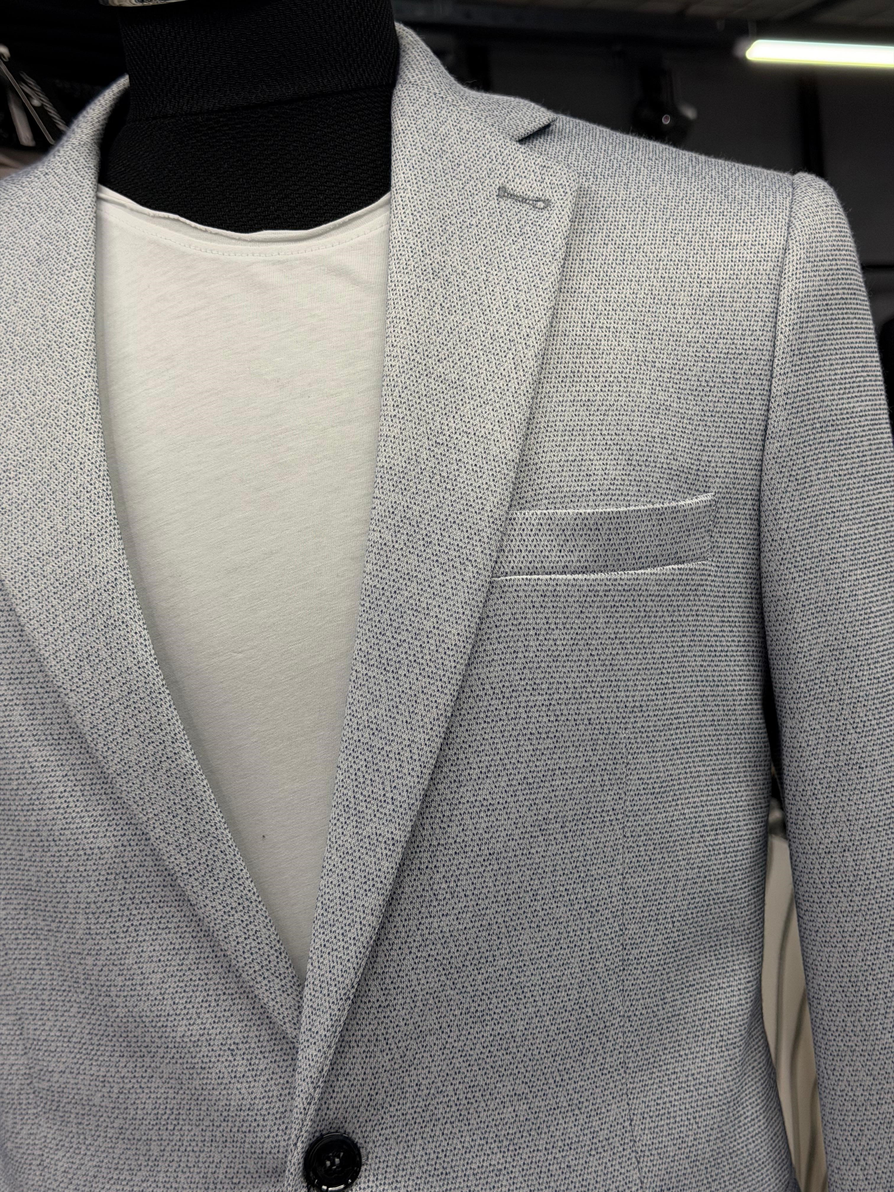 Kendinden Dokulu Slim Fit Blazer Ceket