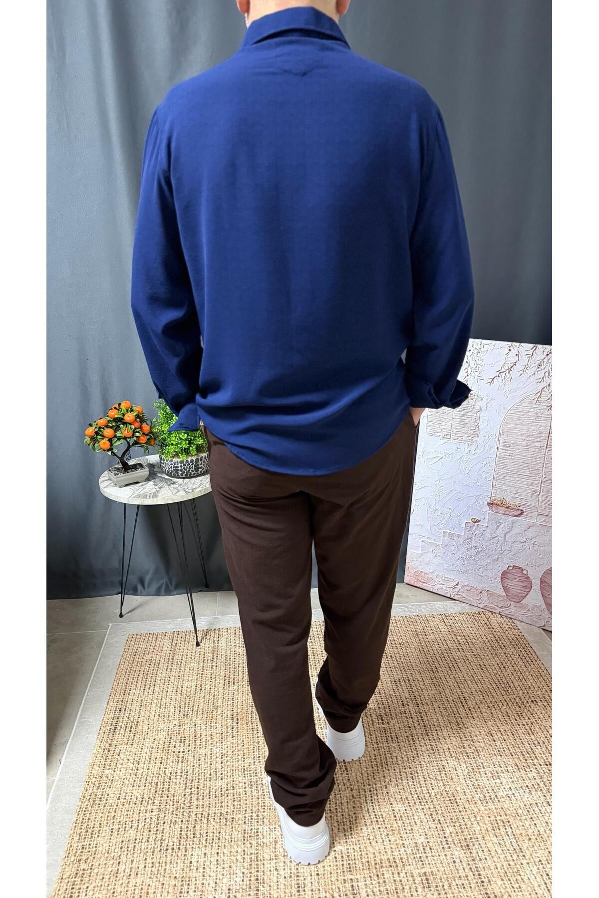 KLASİK DAR KESİM BEL DETAYLI KUMAŞ PANTOLON
