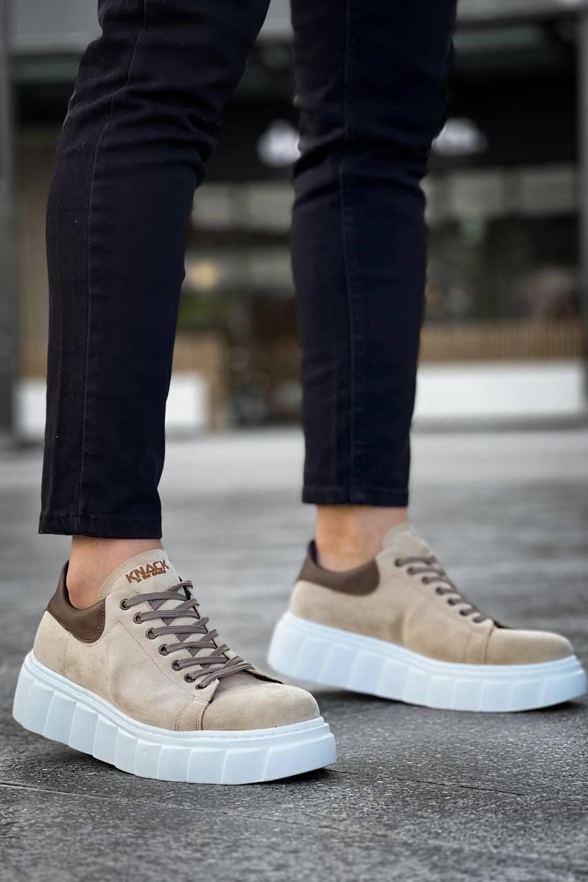 KNACK YÜKSEK TABANLI SÜET SNEAKER AYAKKABI (SİYAH)