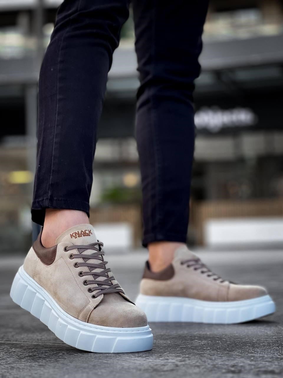 KNACK YÜKSEK TABANLI SÜET SNEAKER AYAKKABI (SİYAH)