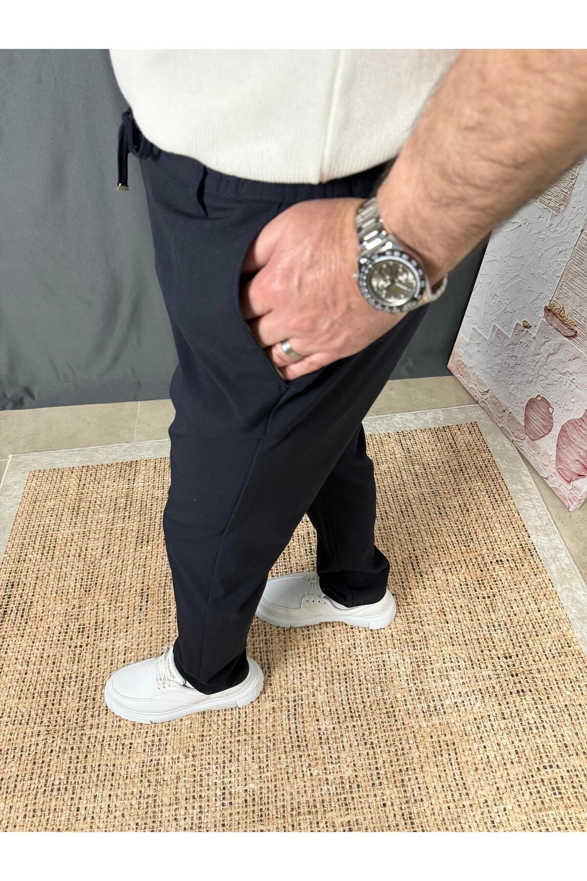LİKRALI DAR PAÇA KUMAŞ PANTOLON