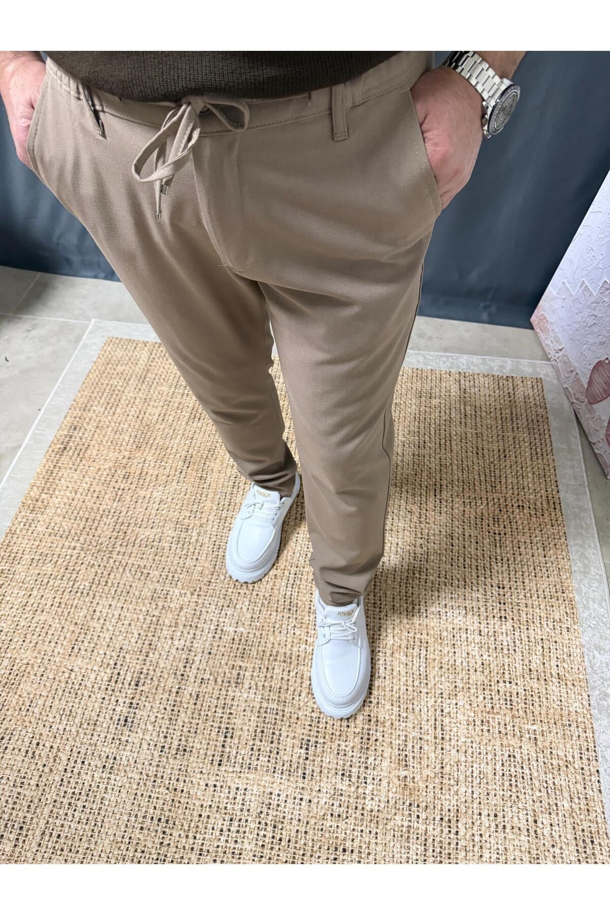 LİKRALI DAR PAÇA KUMAŞ PANTOLON