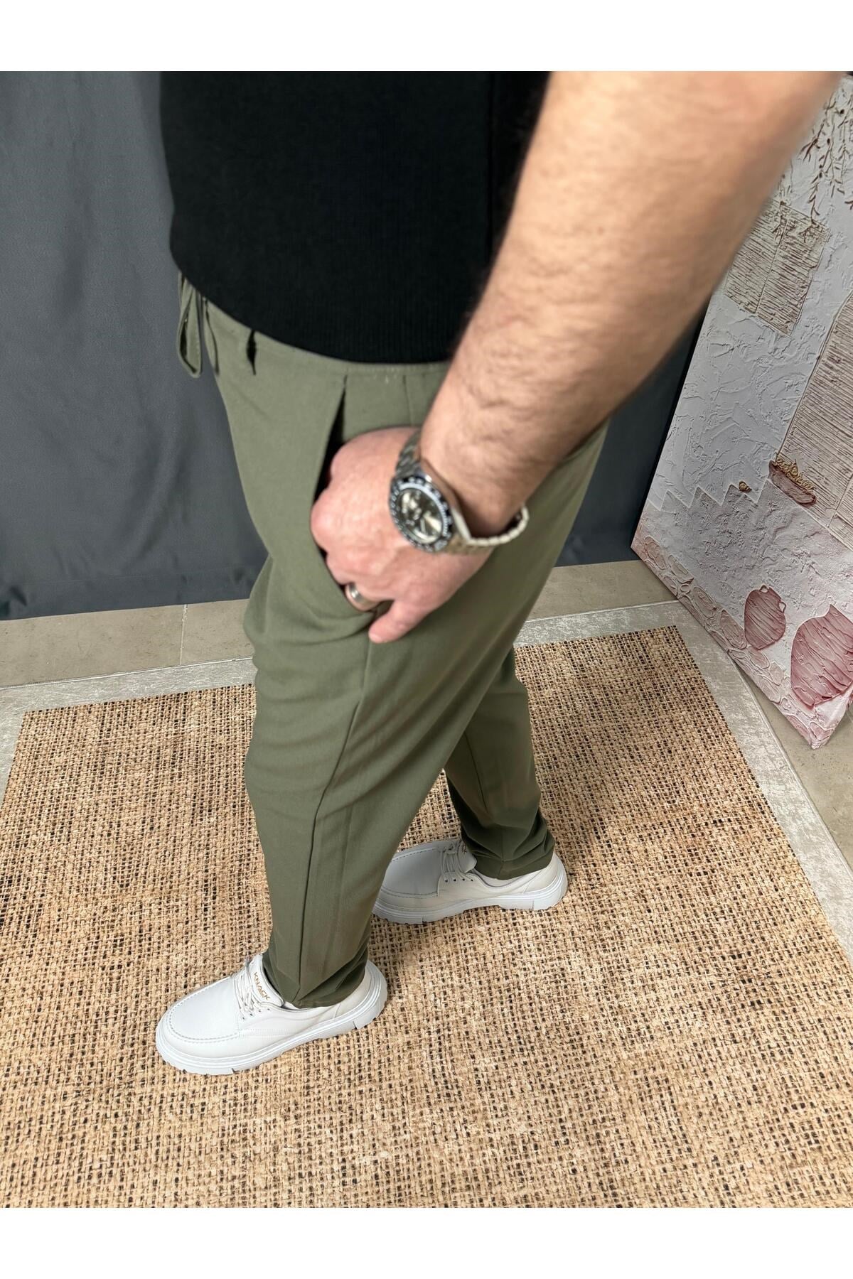 LİKRALI DAR PAÇA KUMAŞ PANTOLON