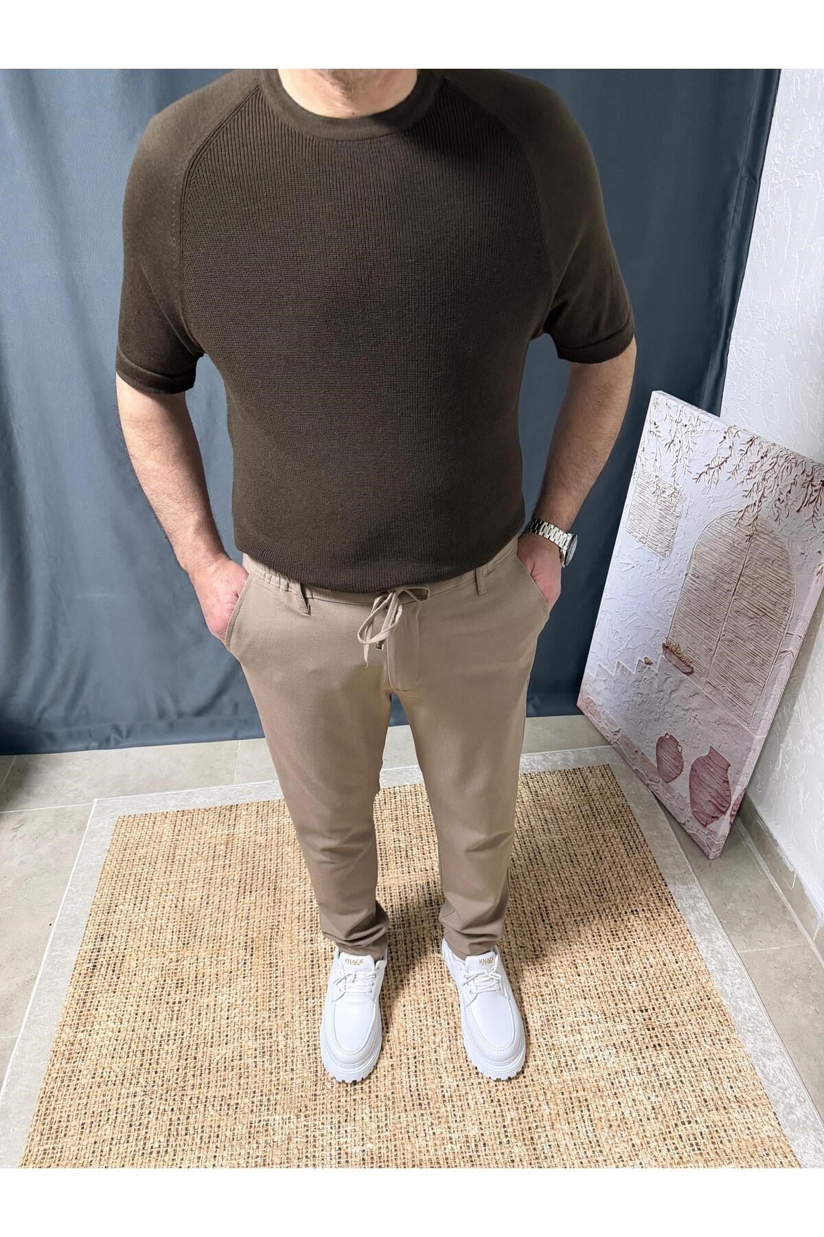 LİKRALI DAR PAÇA KUMAŞ PANTOLON