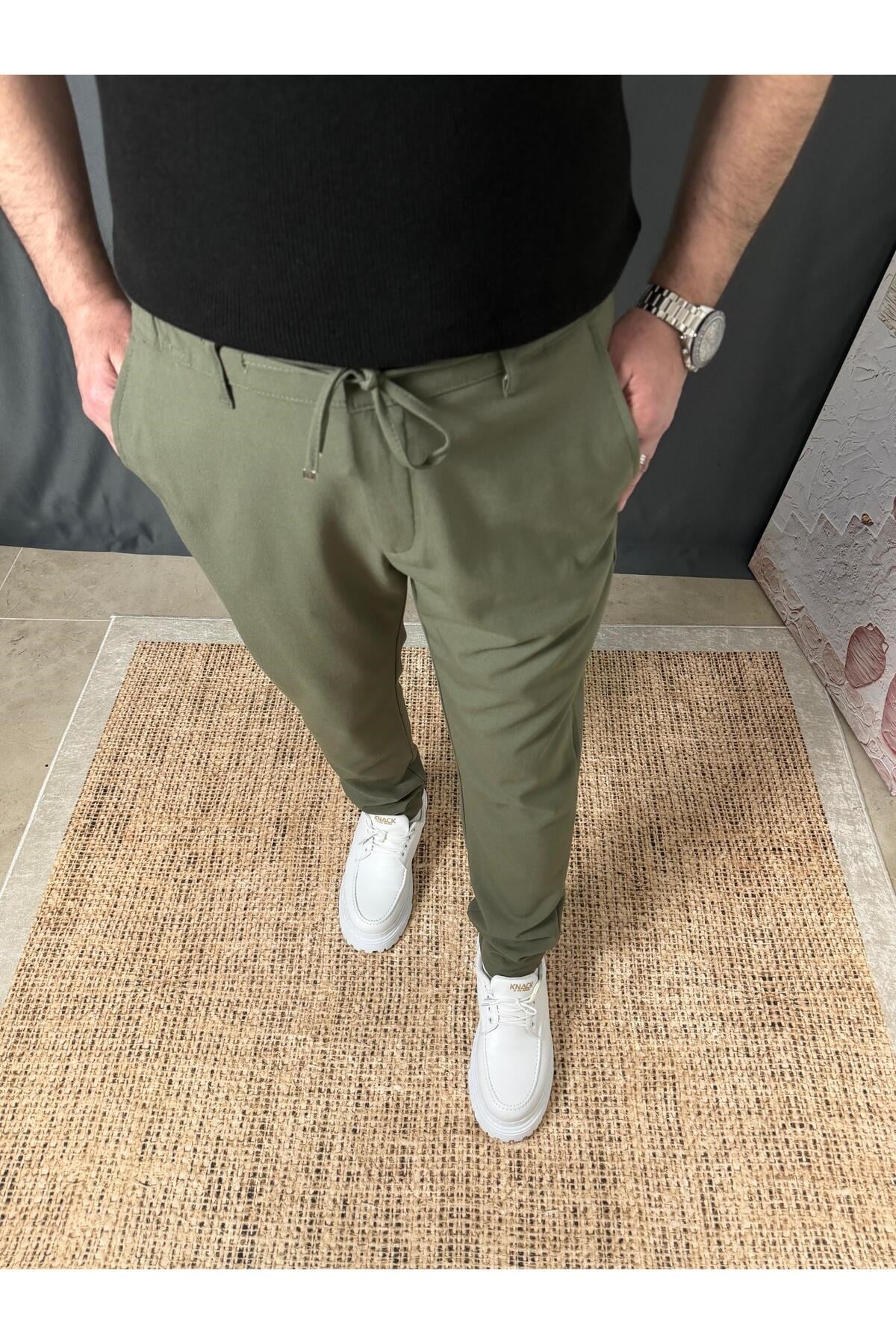 LİKRALI DAR PAÇA KUMAŞ PANTOLON