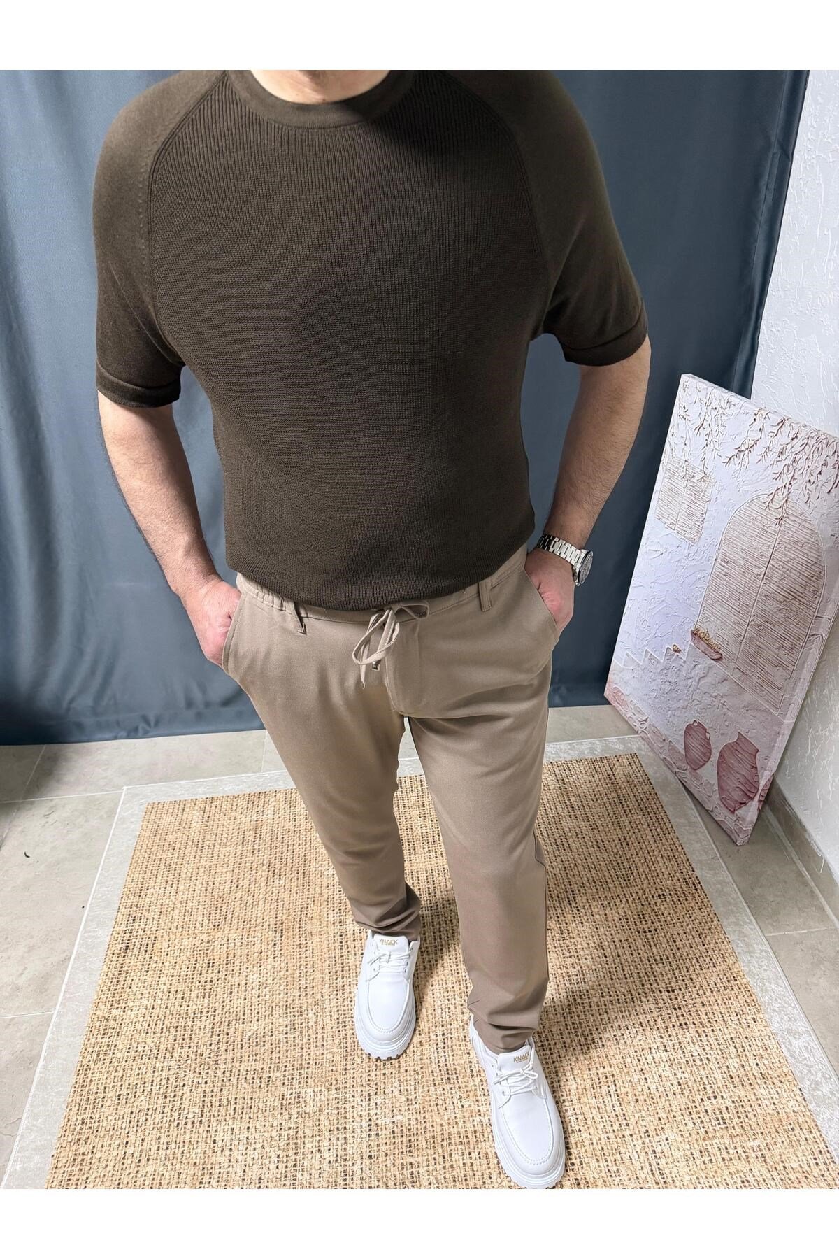 LİKRALI DAR PAÇA KUMAŞ PANTOLON